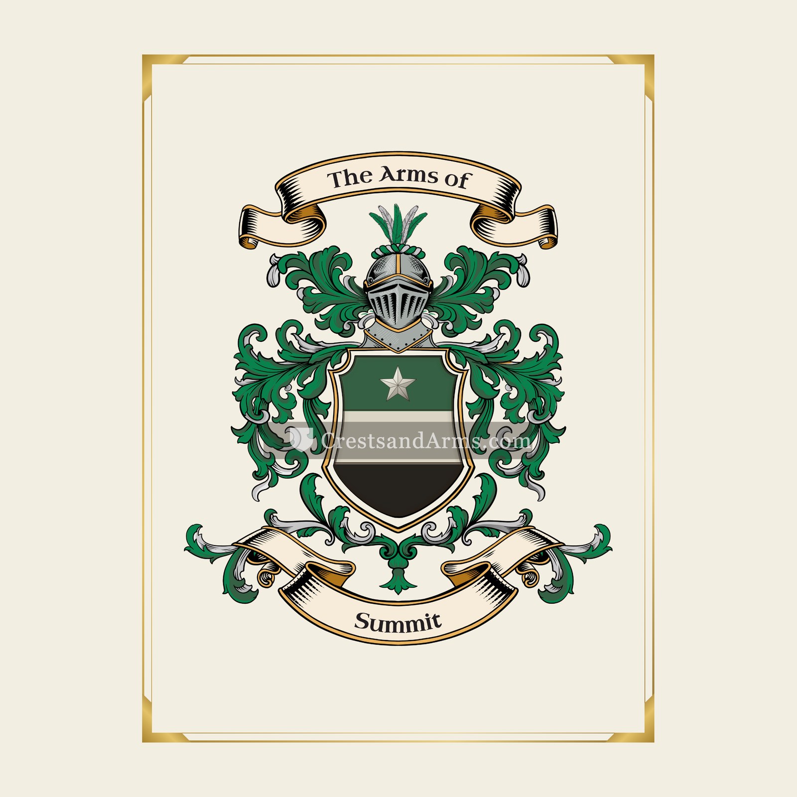 With gold border