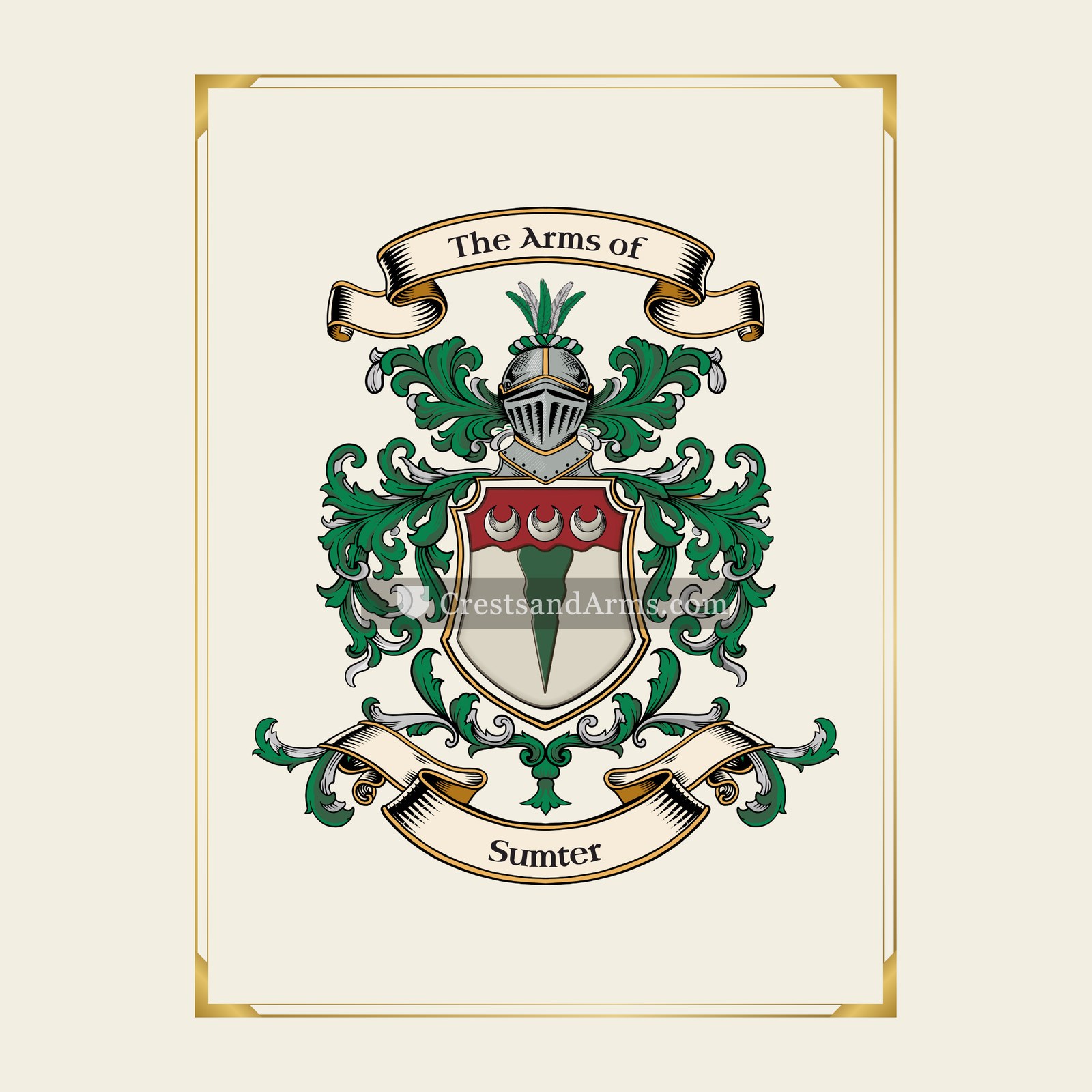 With gold border