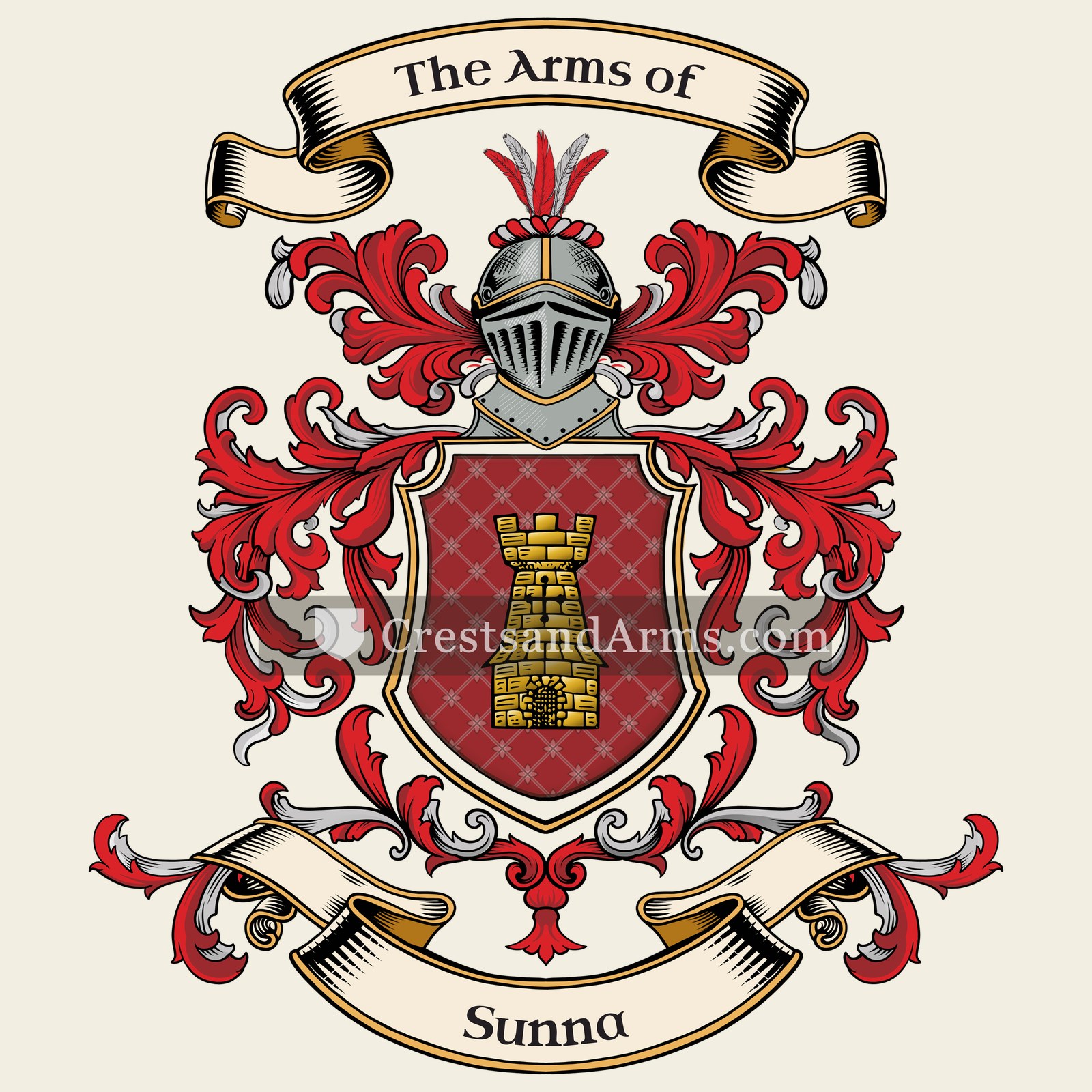 The Sunna coat of arms, drawn from the recorded blazon