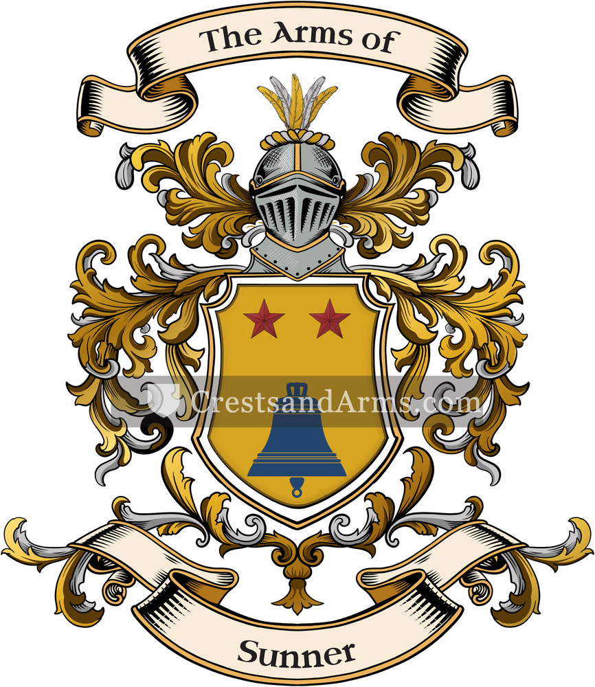 The Sunner coat of arms, drawn from the recorded blazon
