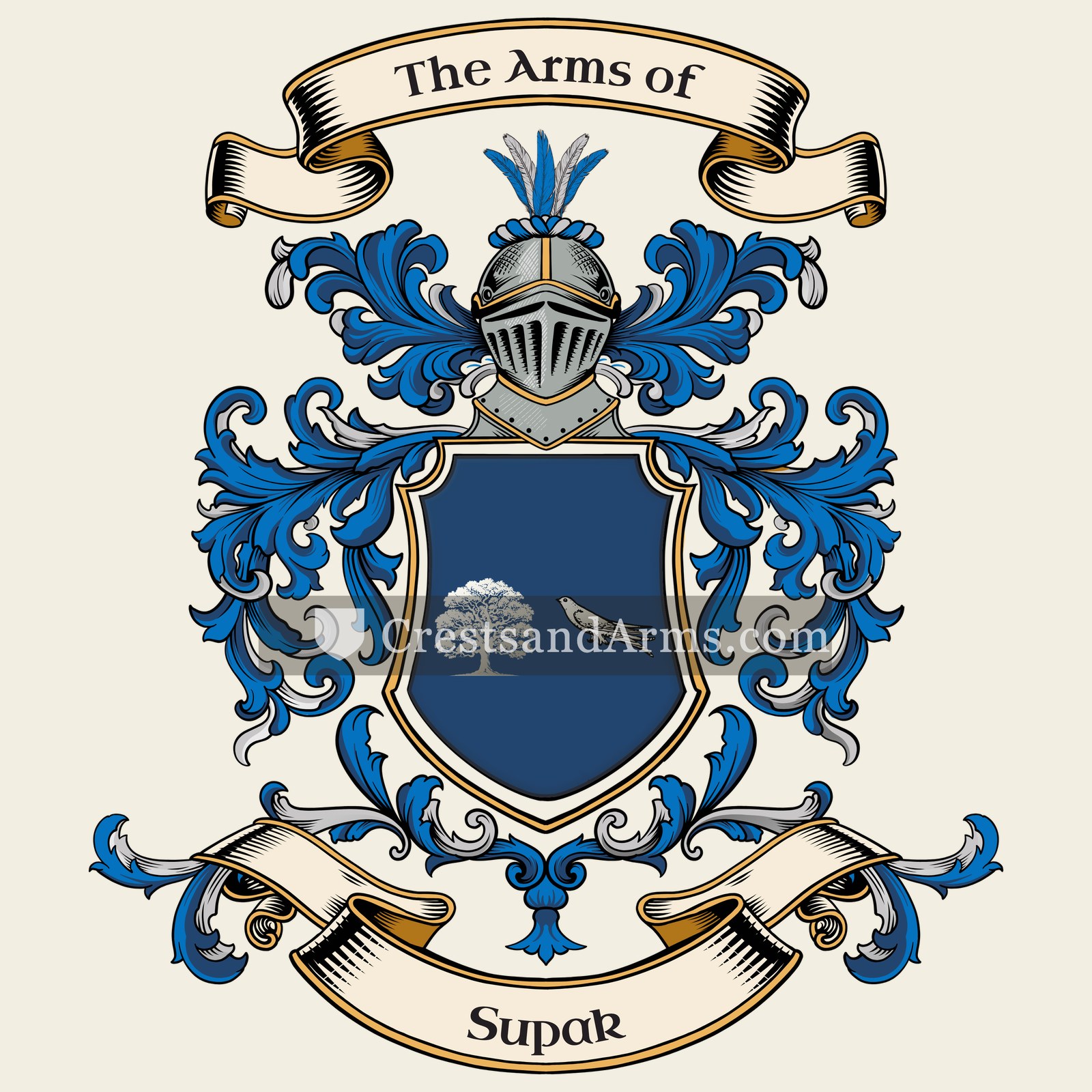 The Supak coat of arms, drawn from the recorded blazon