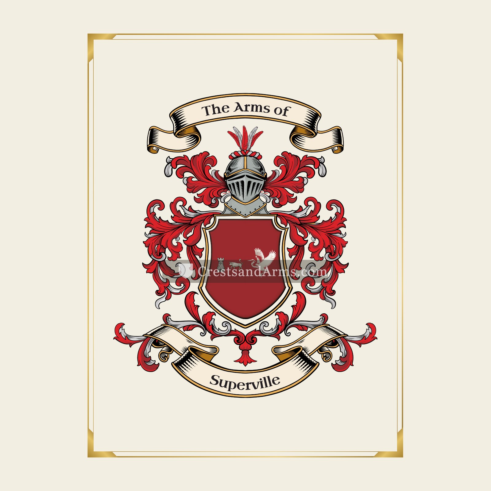 With gold border