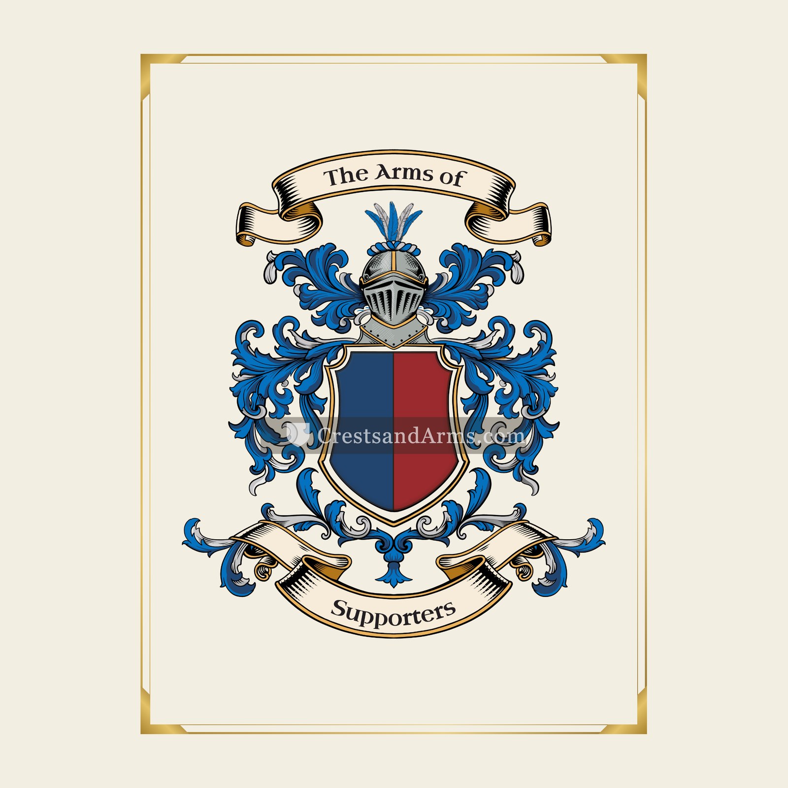 With gold border