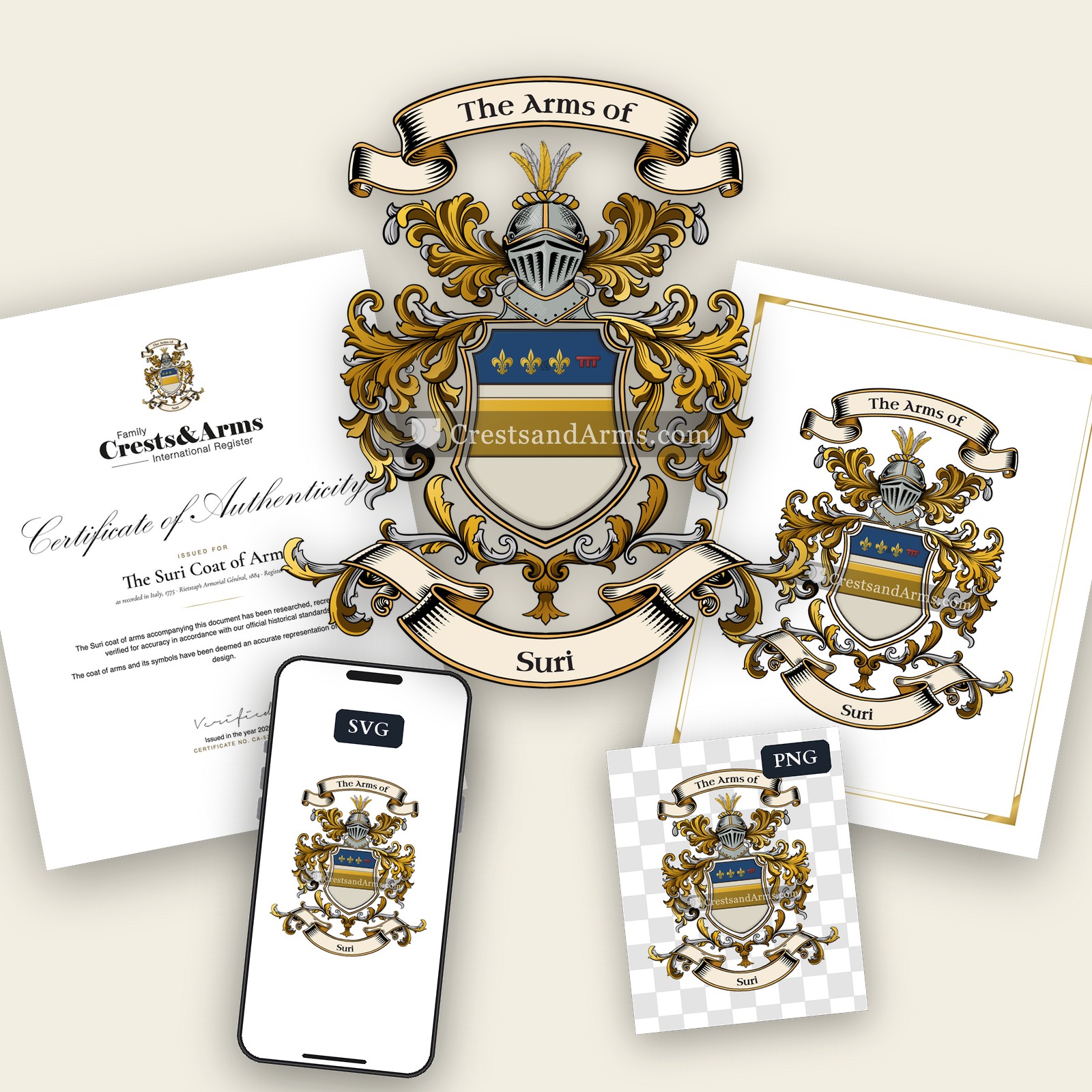 The Suri arms on the coat of arms — digital pack