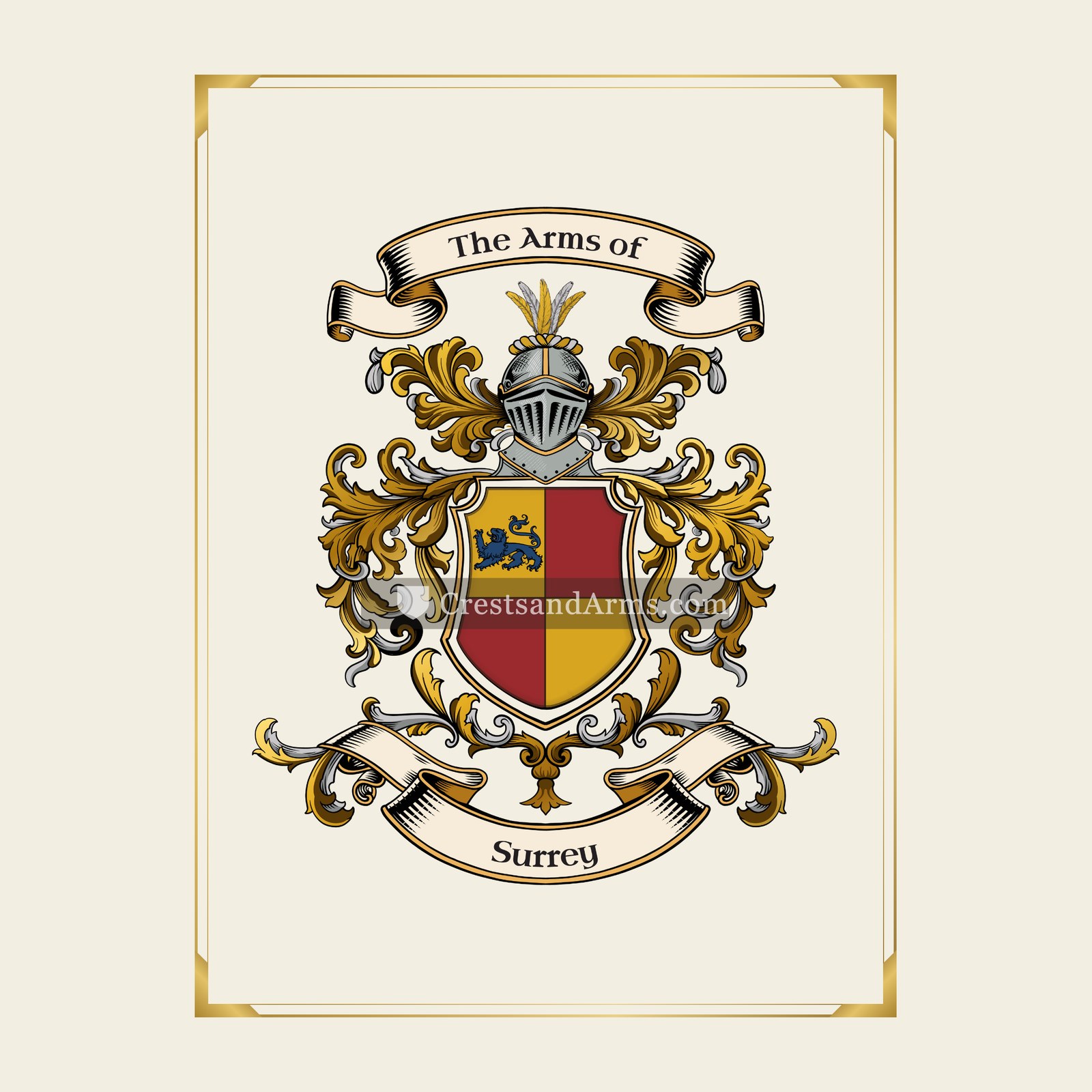 With gold border