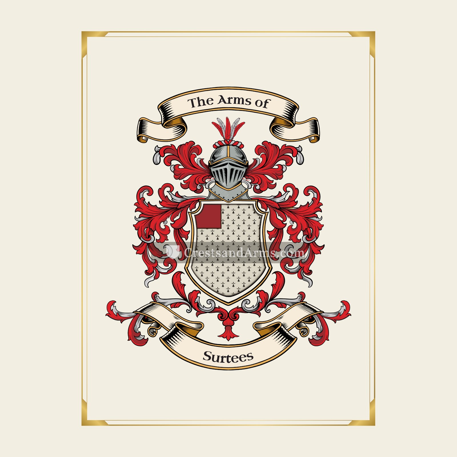 With gold border
