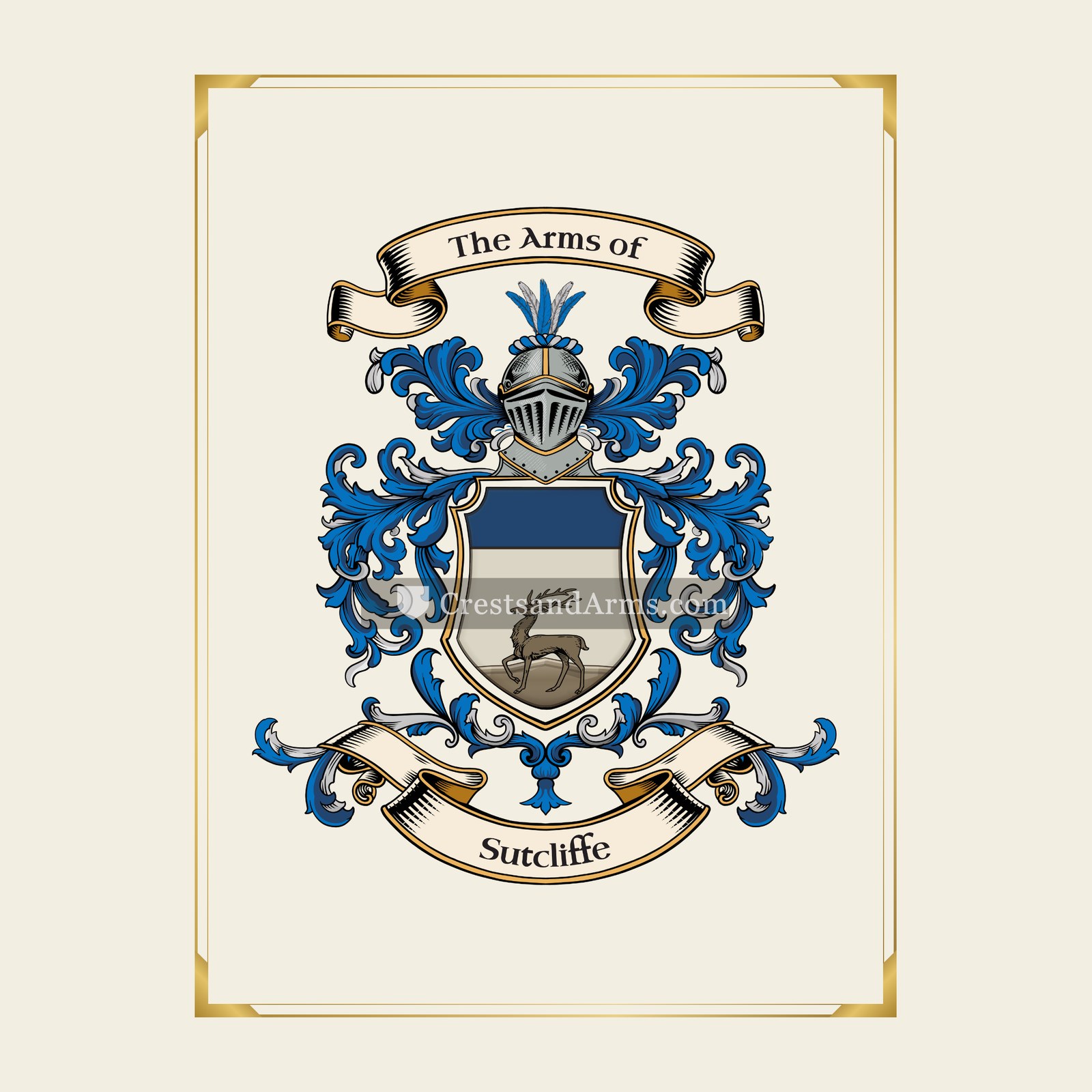 With gold border