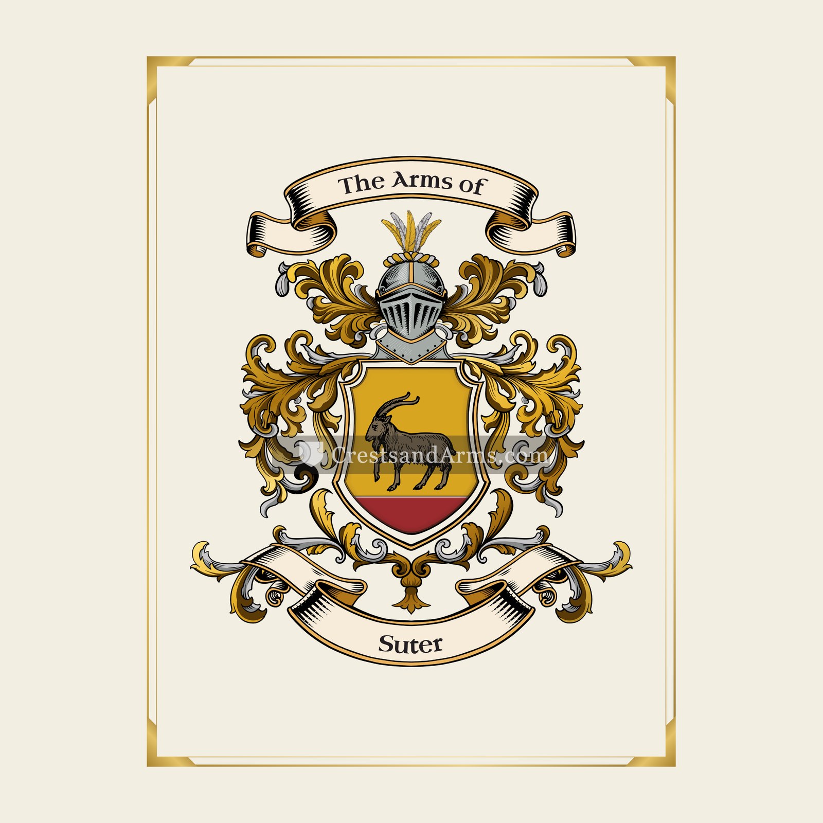 With gold border