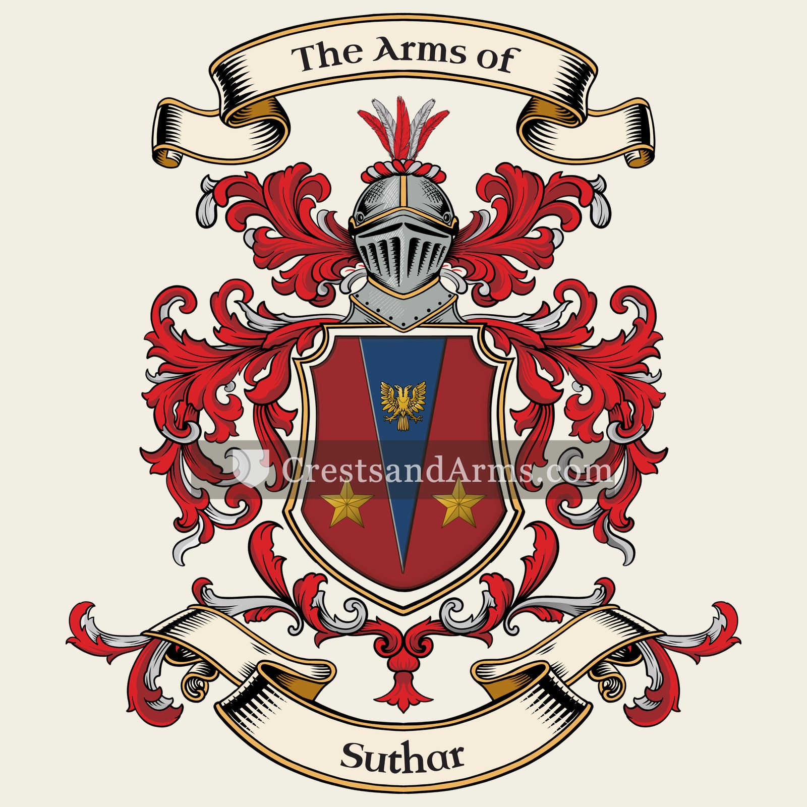 The Suthar coat of arms, drawn from the recorded blazon