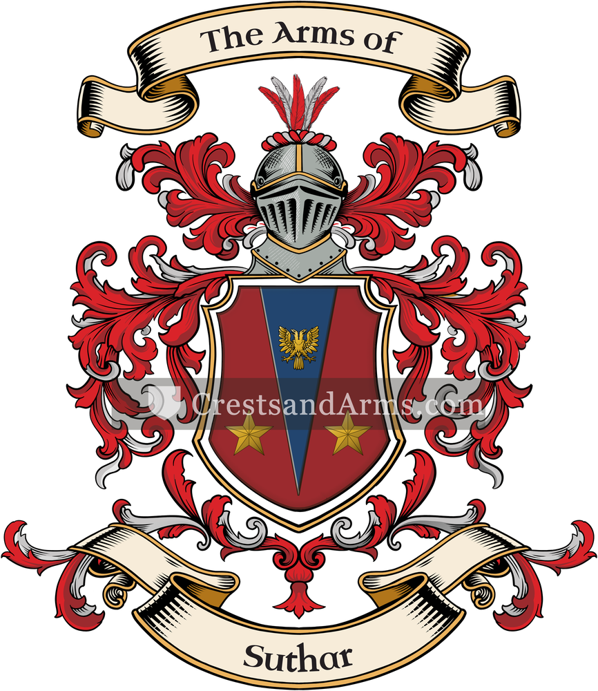 The Suthar coat of arms, drawn from the recorded blazon