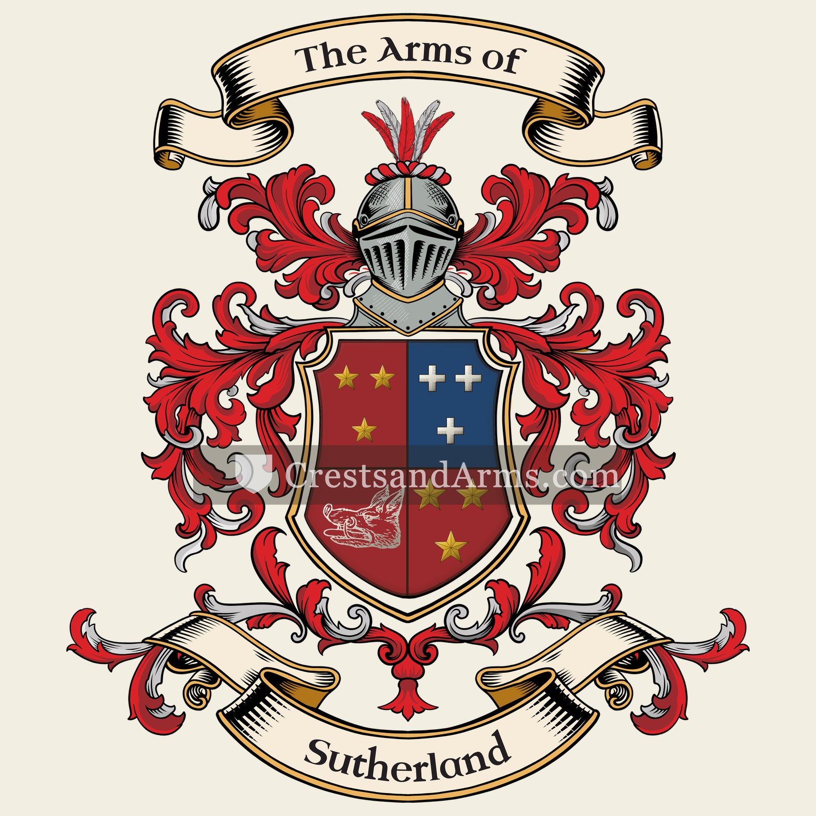 The Sutherland coat of arms, drawn from the recorded blazon
