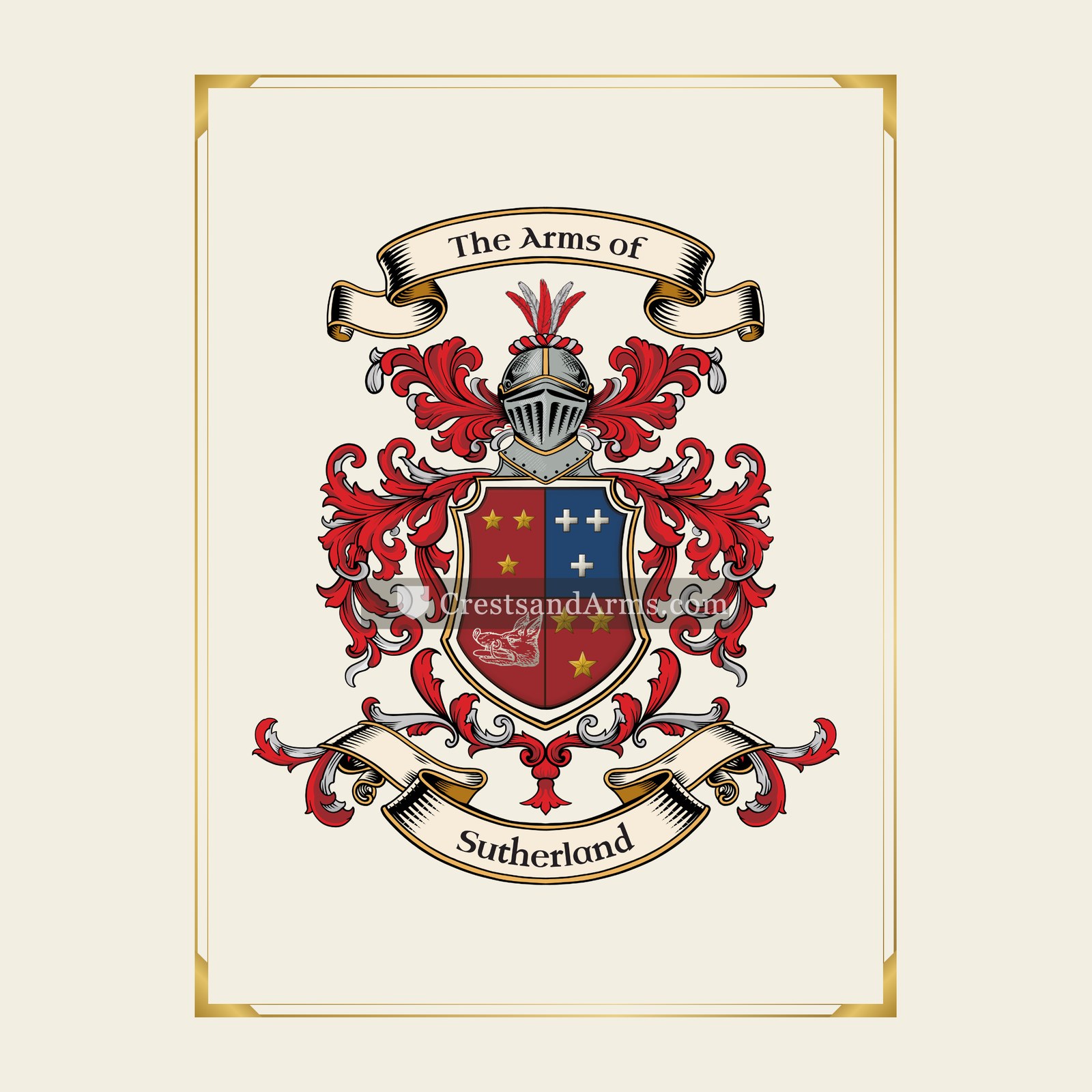 With gold border