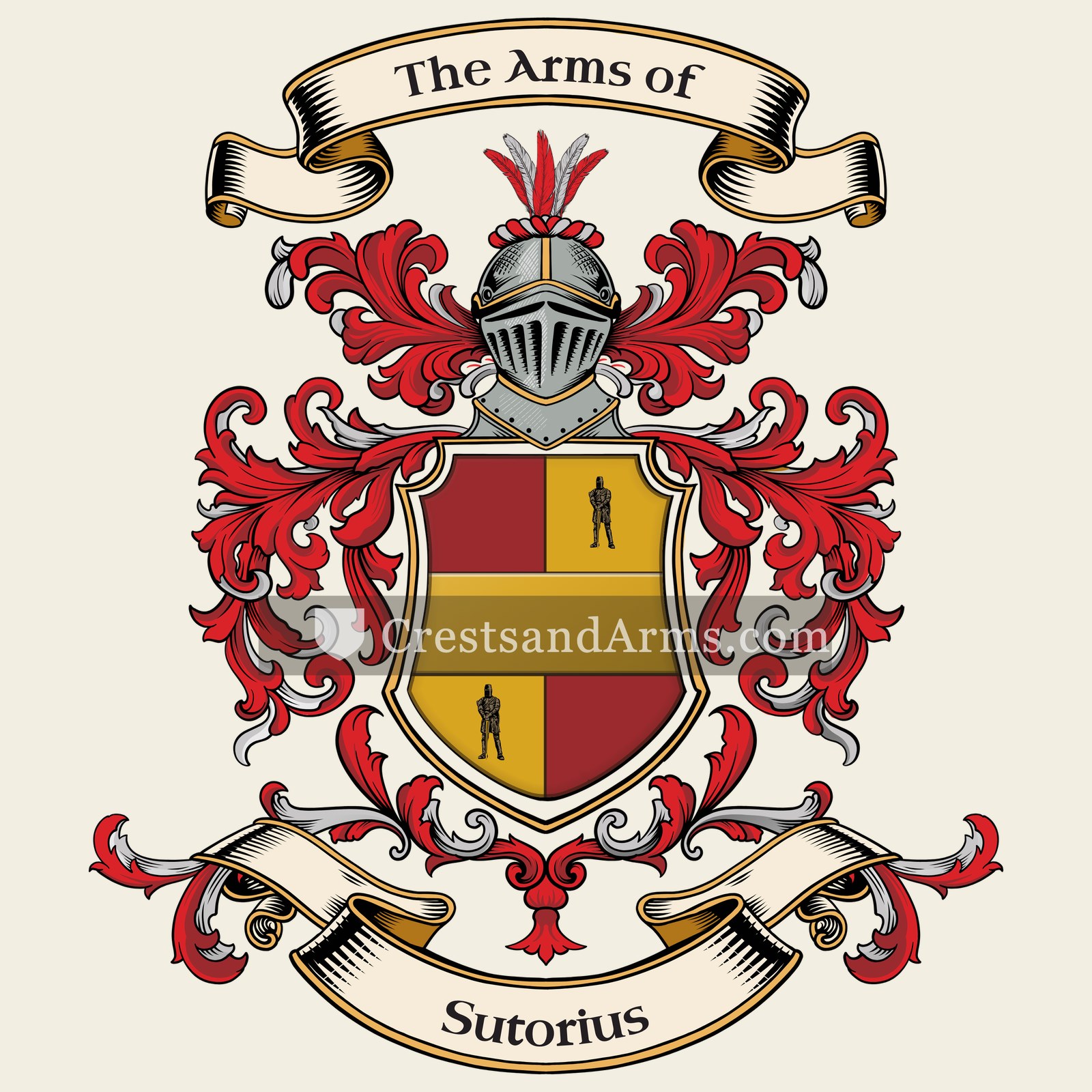 The Sutorius coat of arms, drawn from the recorded blazon
