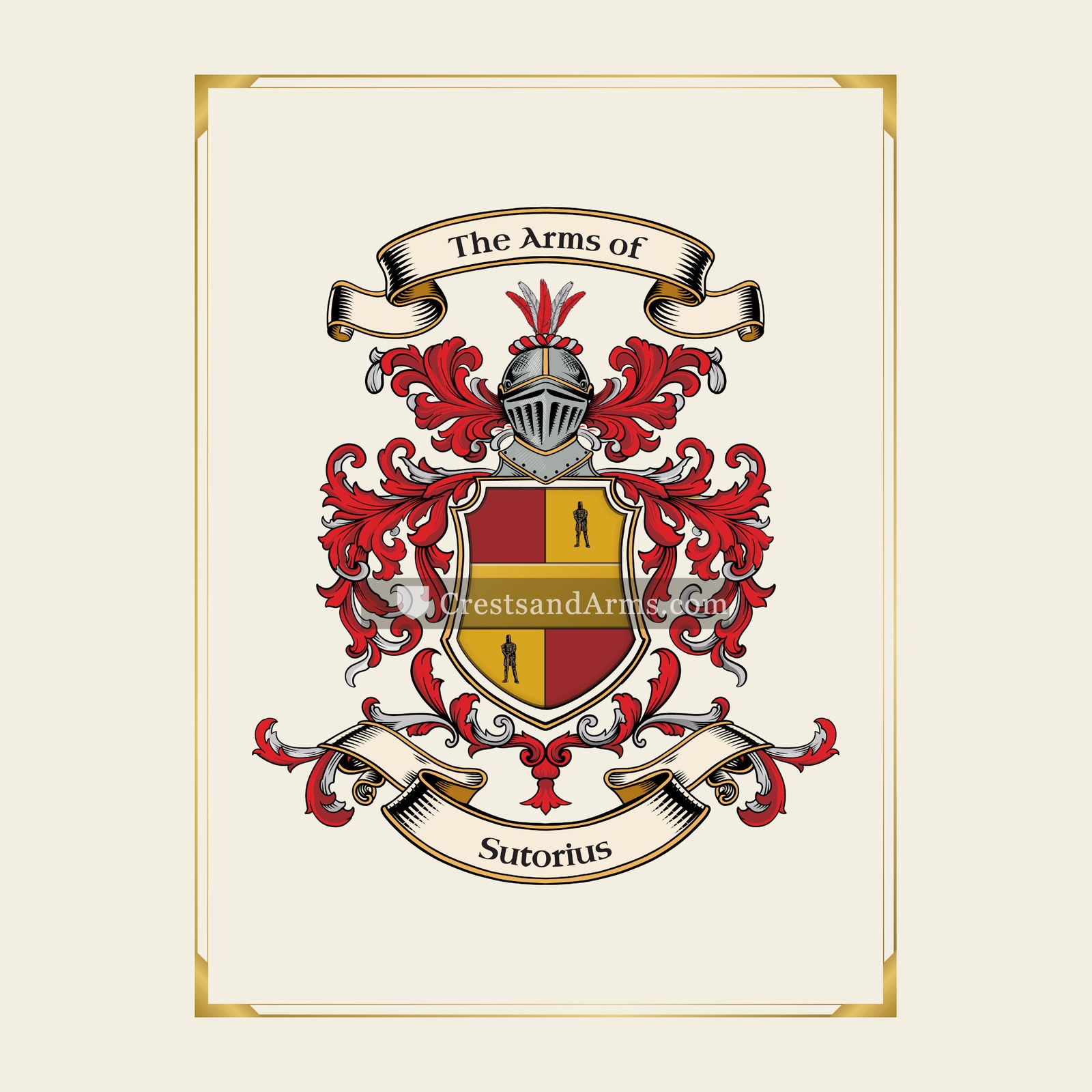With gold border