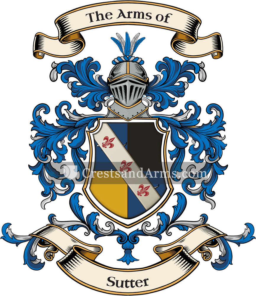 The Sutter coat of arms, drawn from the recorded blazon
