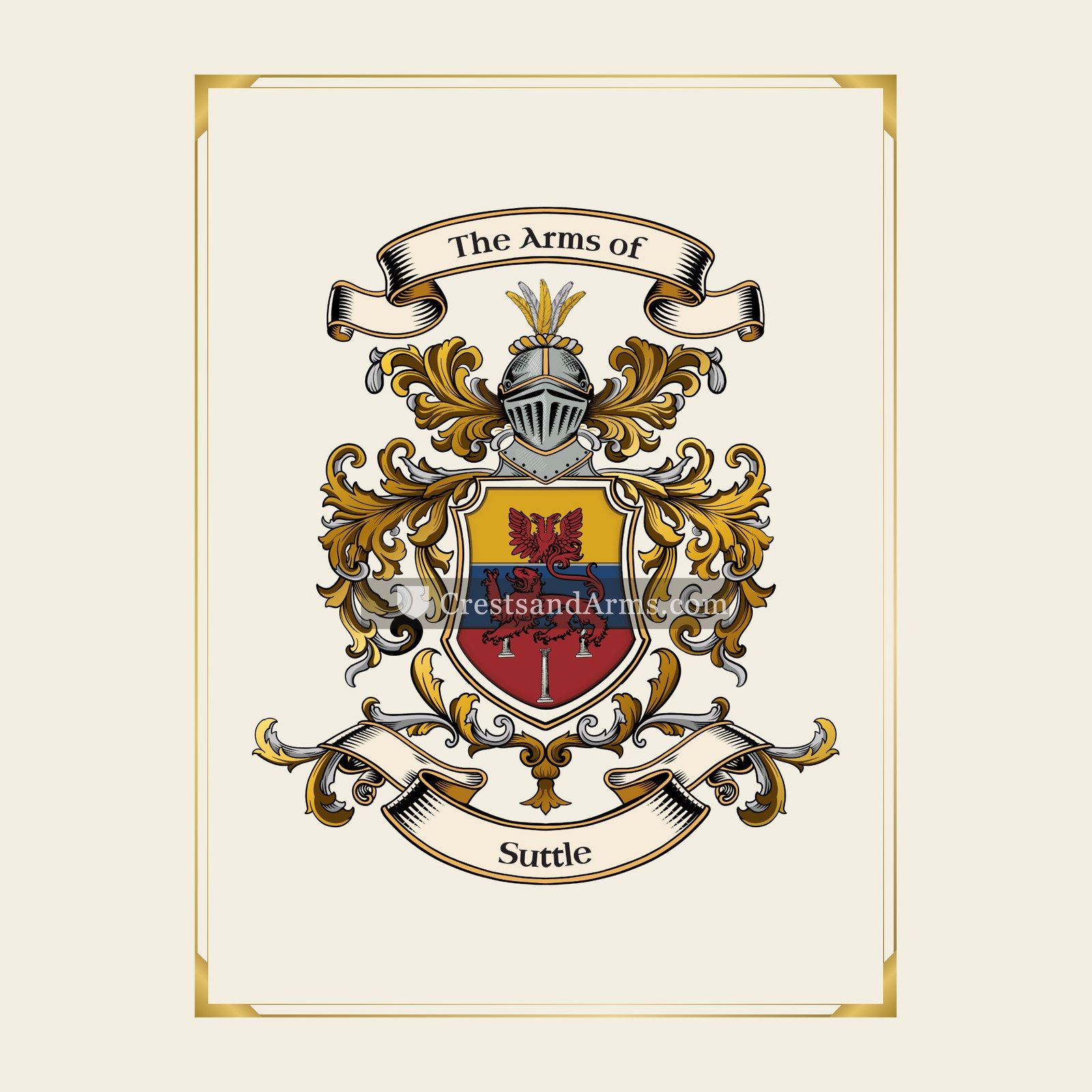 With gold border