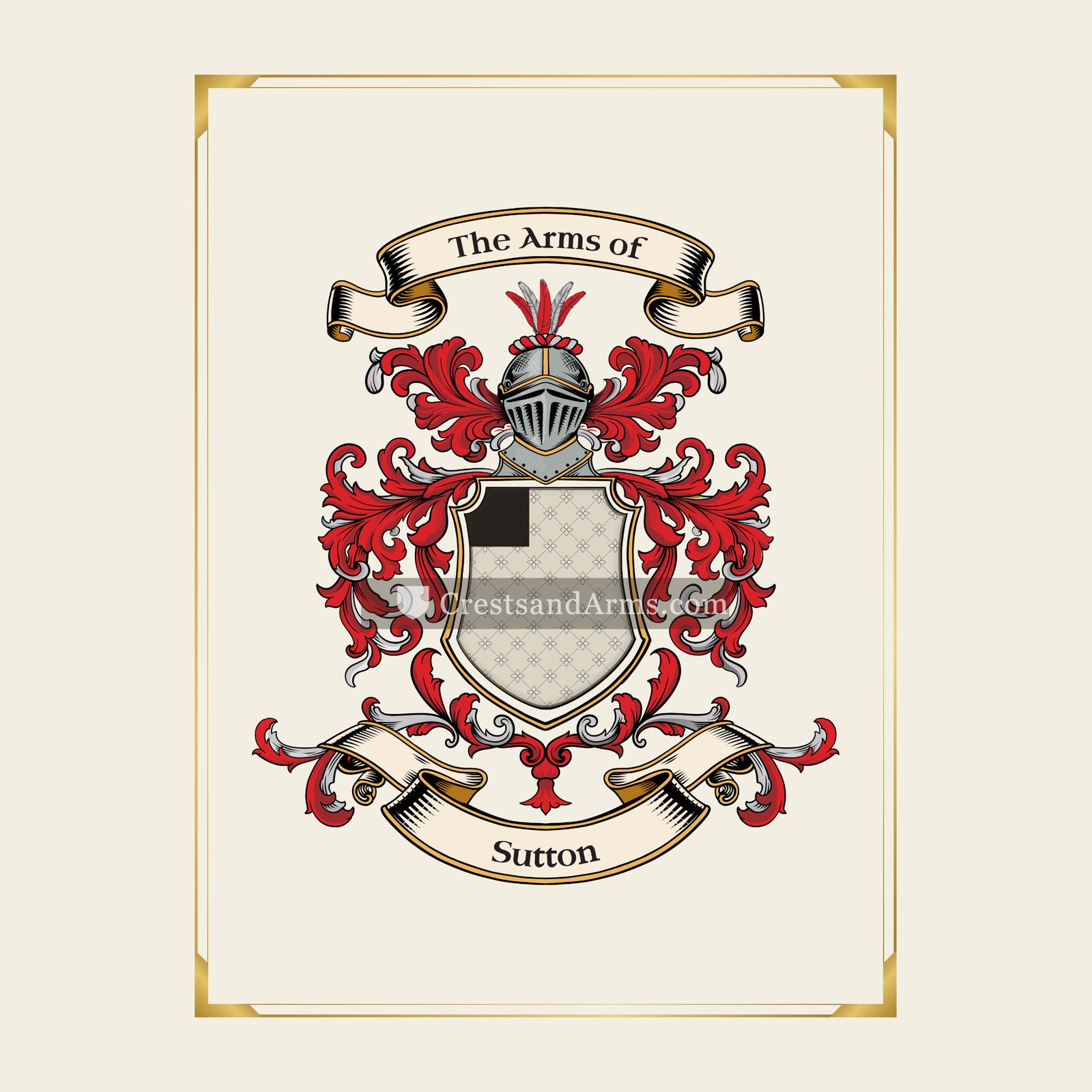 With gold border