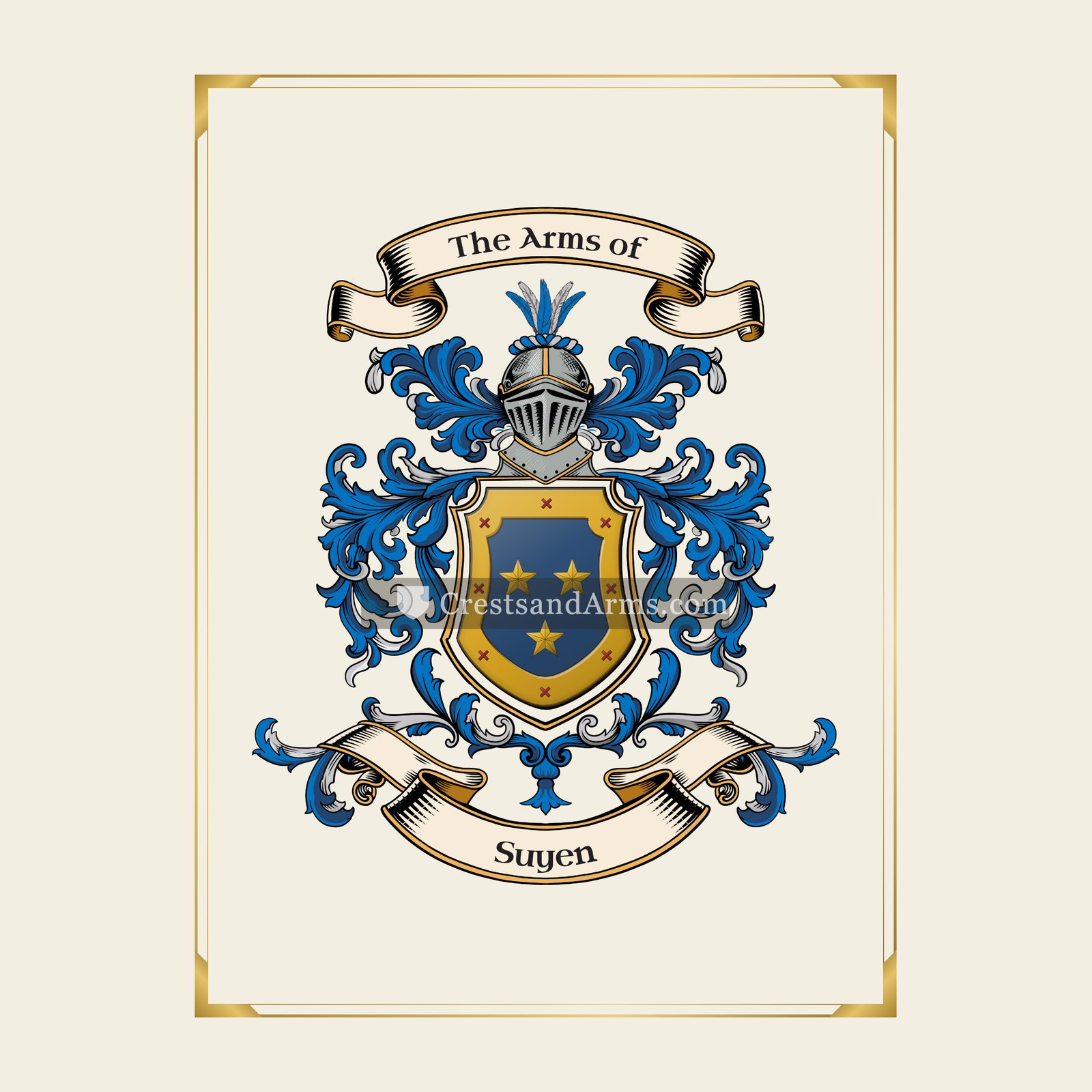 With gold border