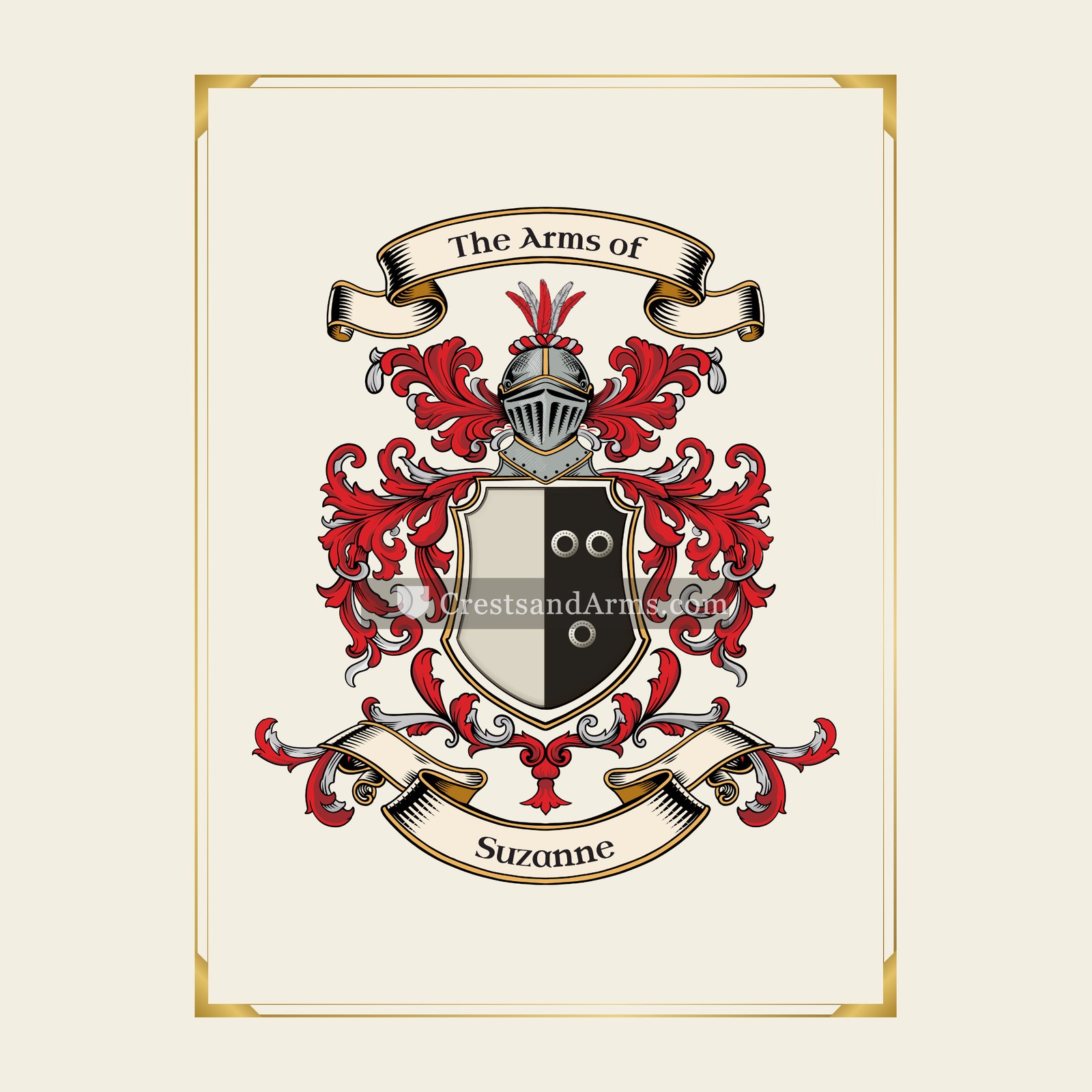 With gold border