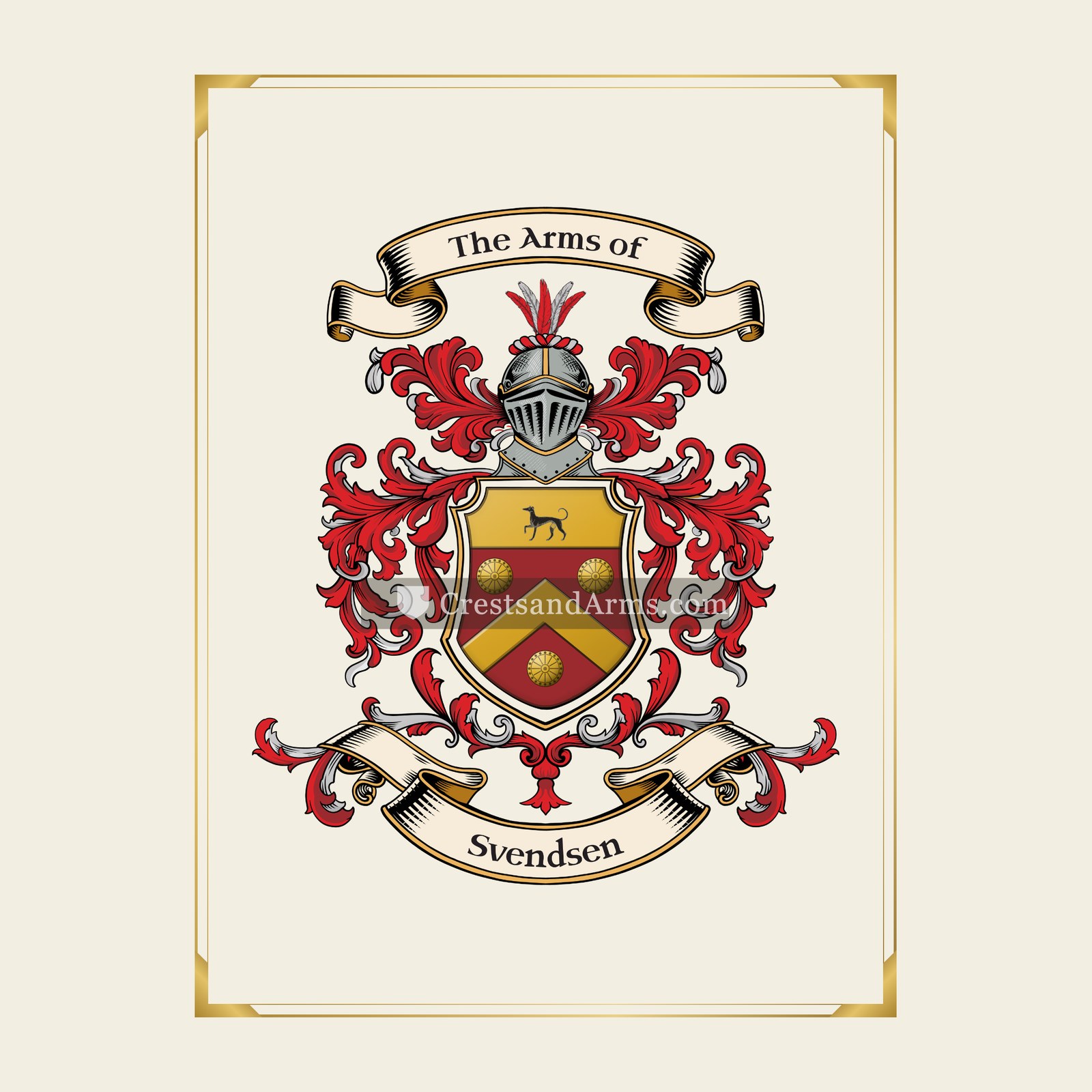 With gold border