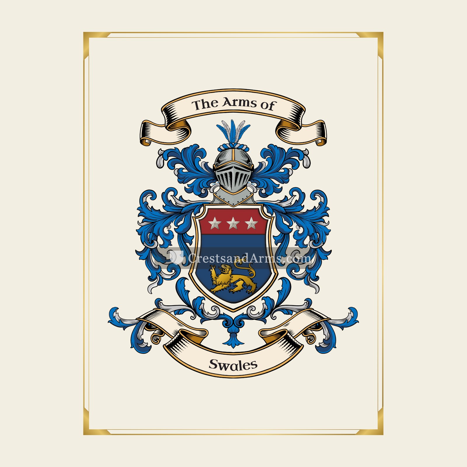 With gold border