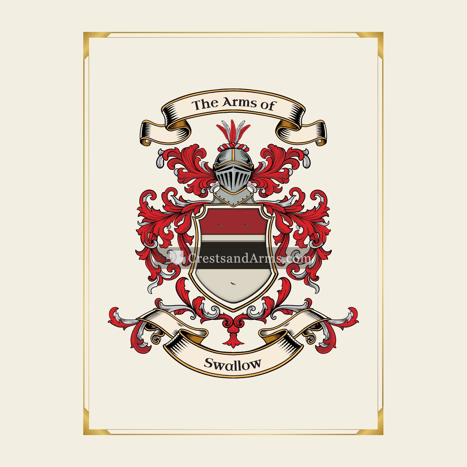 With gold border