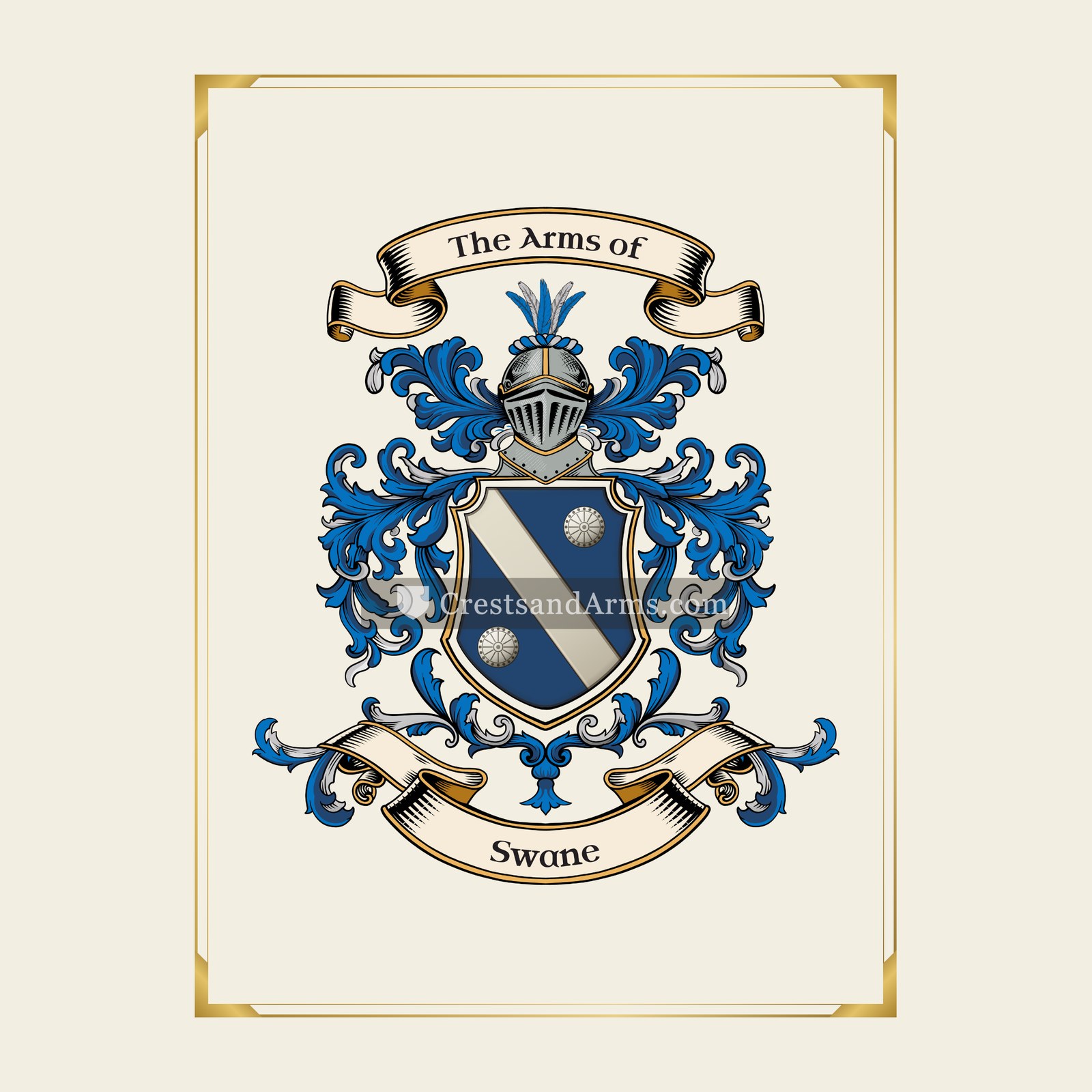 With gold border