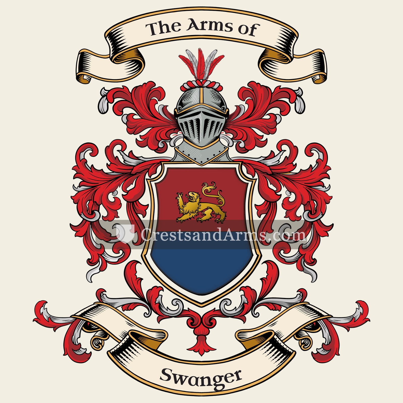 The Swanger coat of arms, drawn from the recorded blazon
