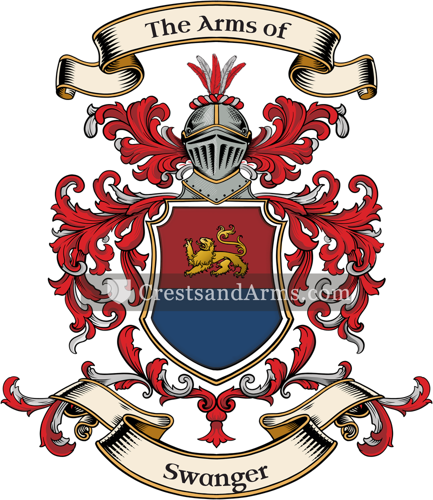 The Swanger coat of arms, drawn from the recorded blazon