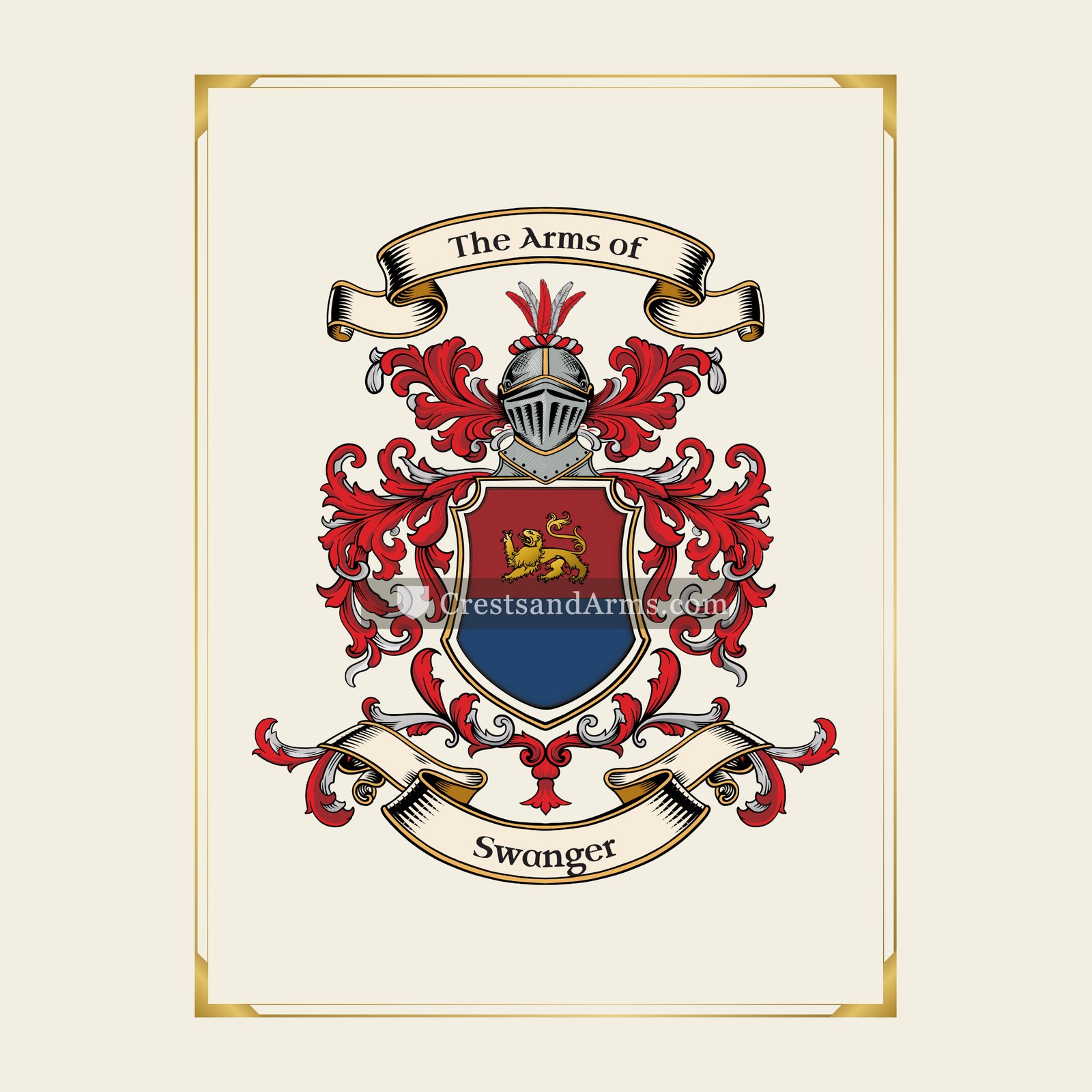 With gold border