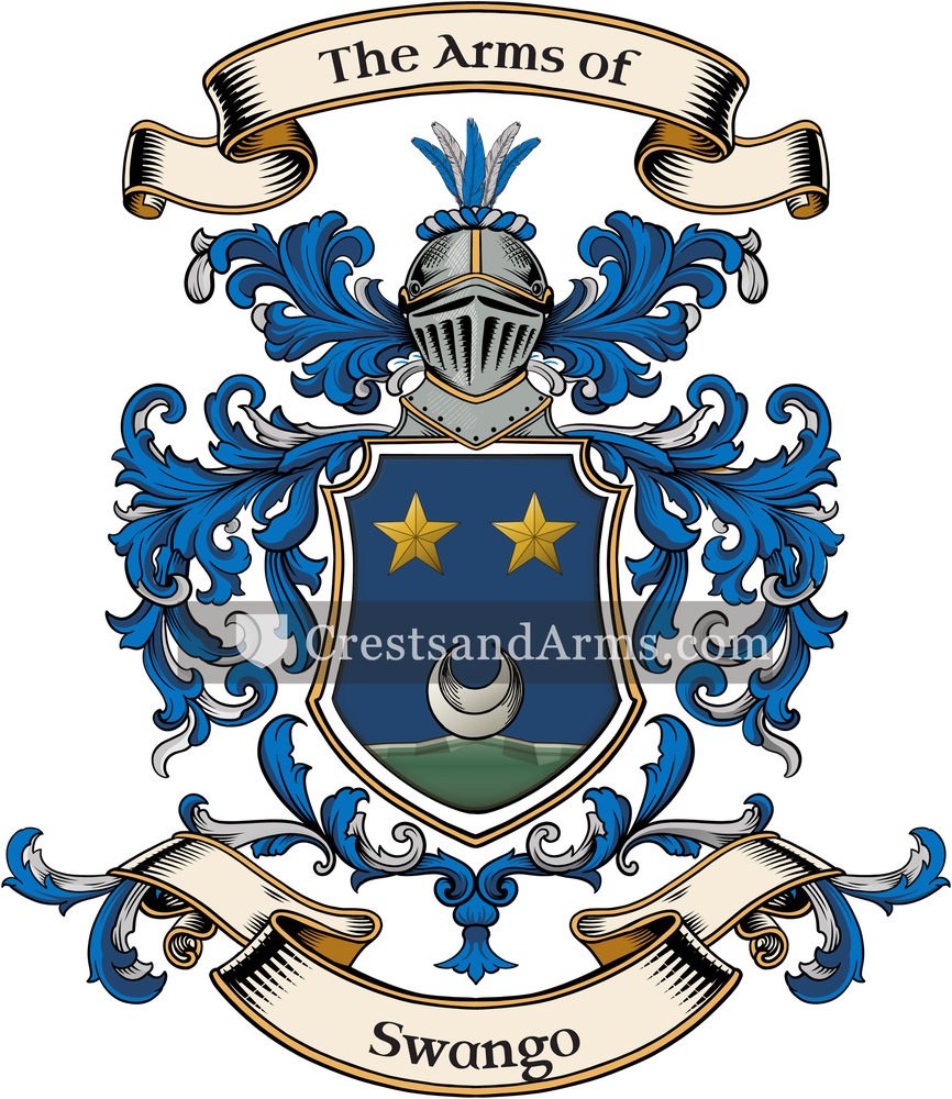 The Swango coat of arms, drawn from the recorded blazon