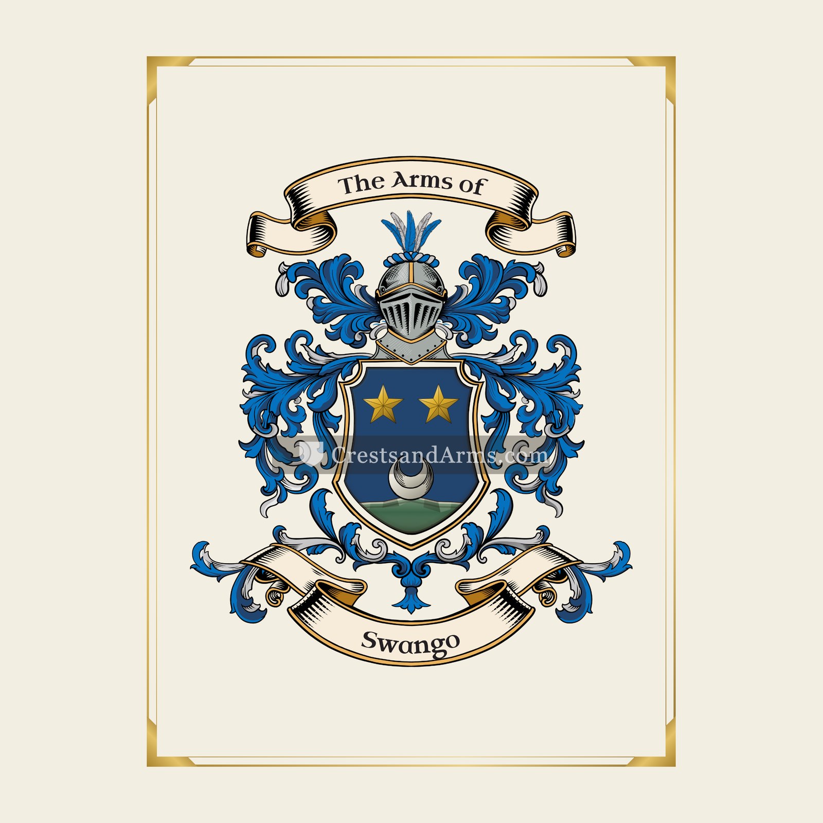 With gold border