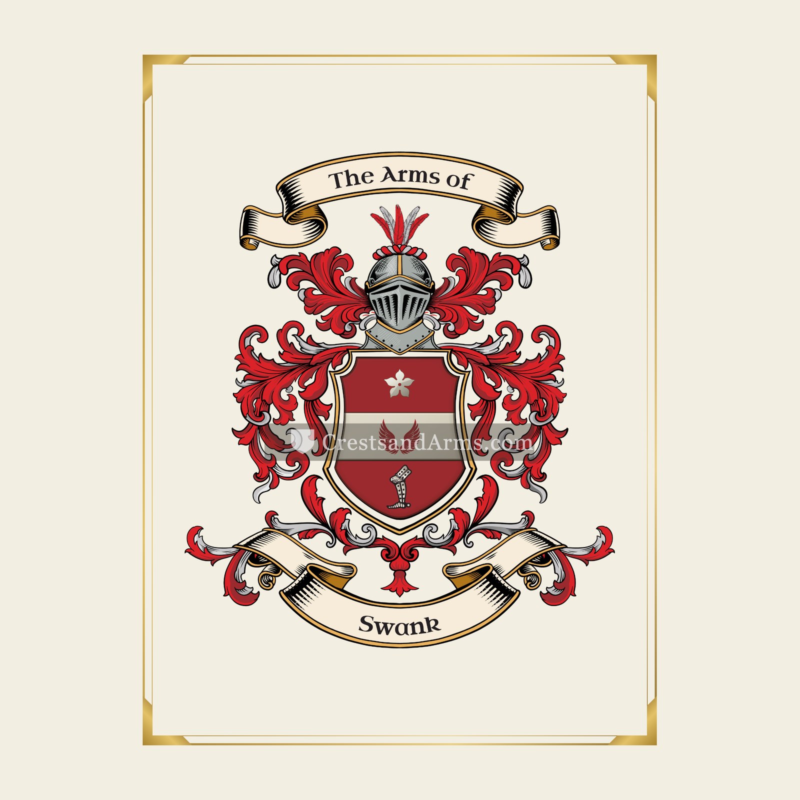 With gold border