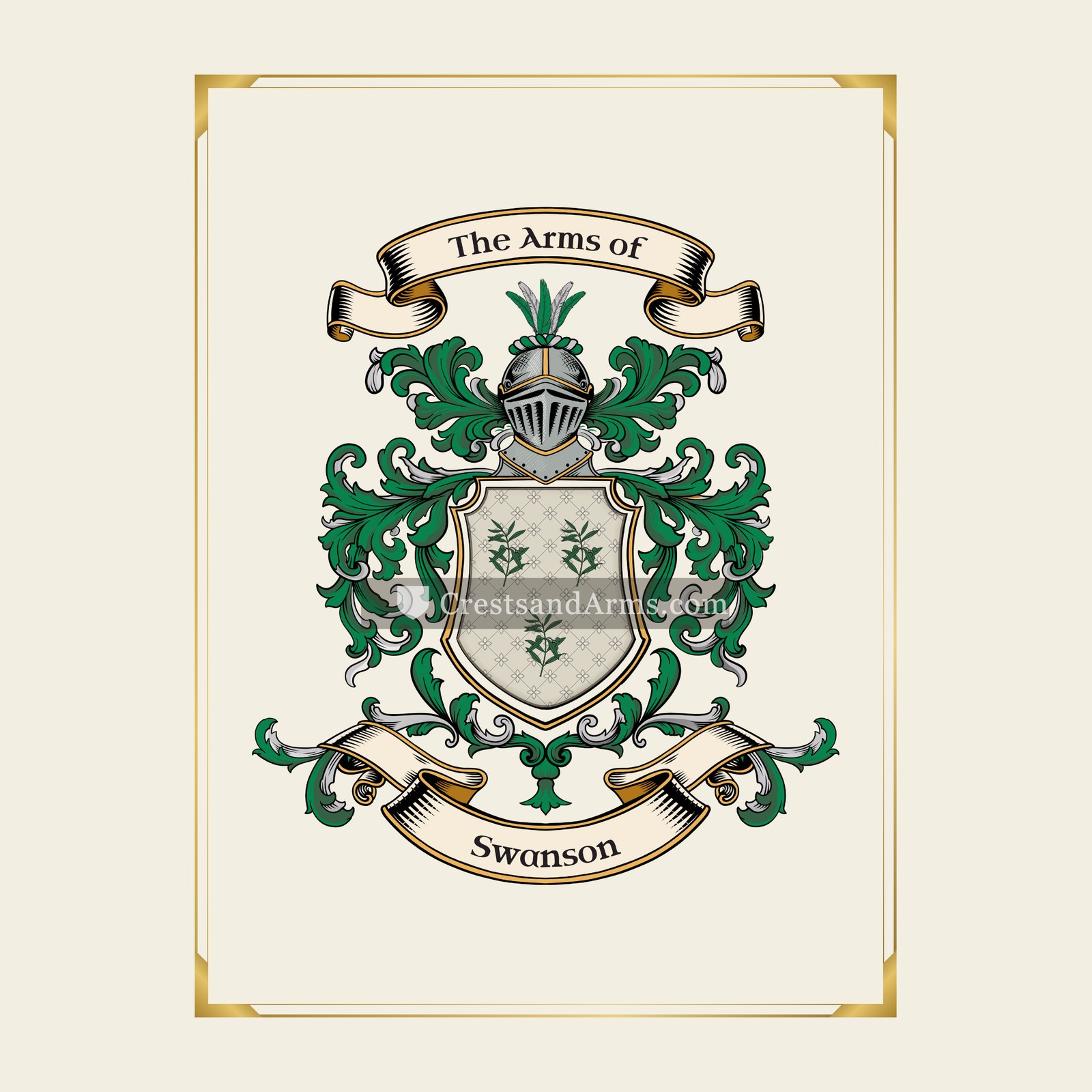 With gold border