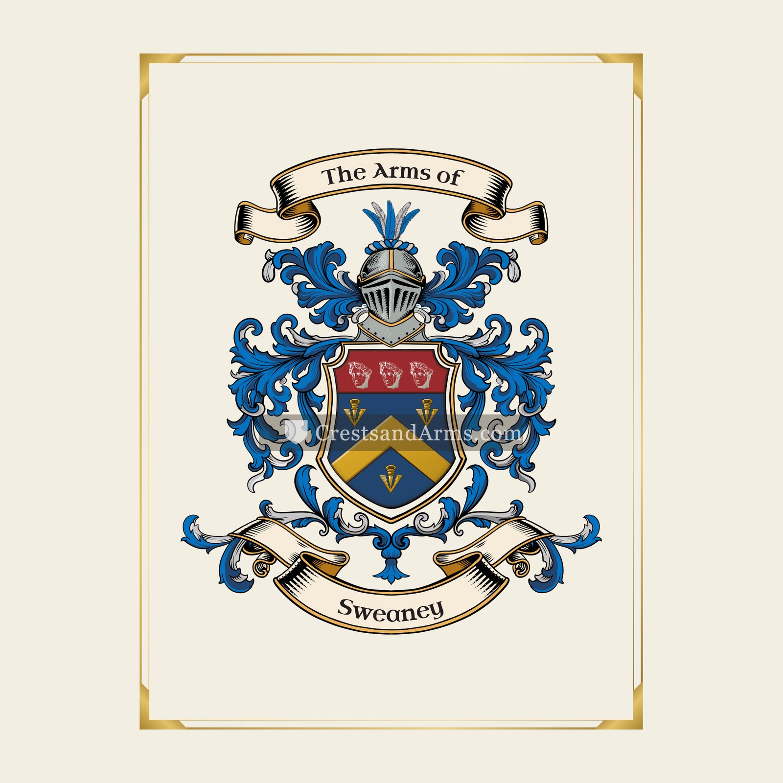With gold border