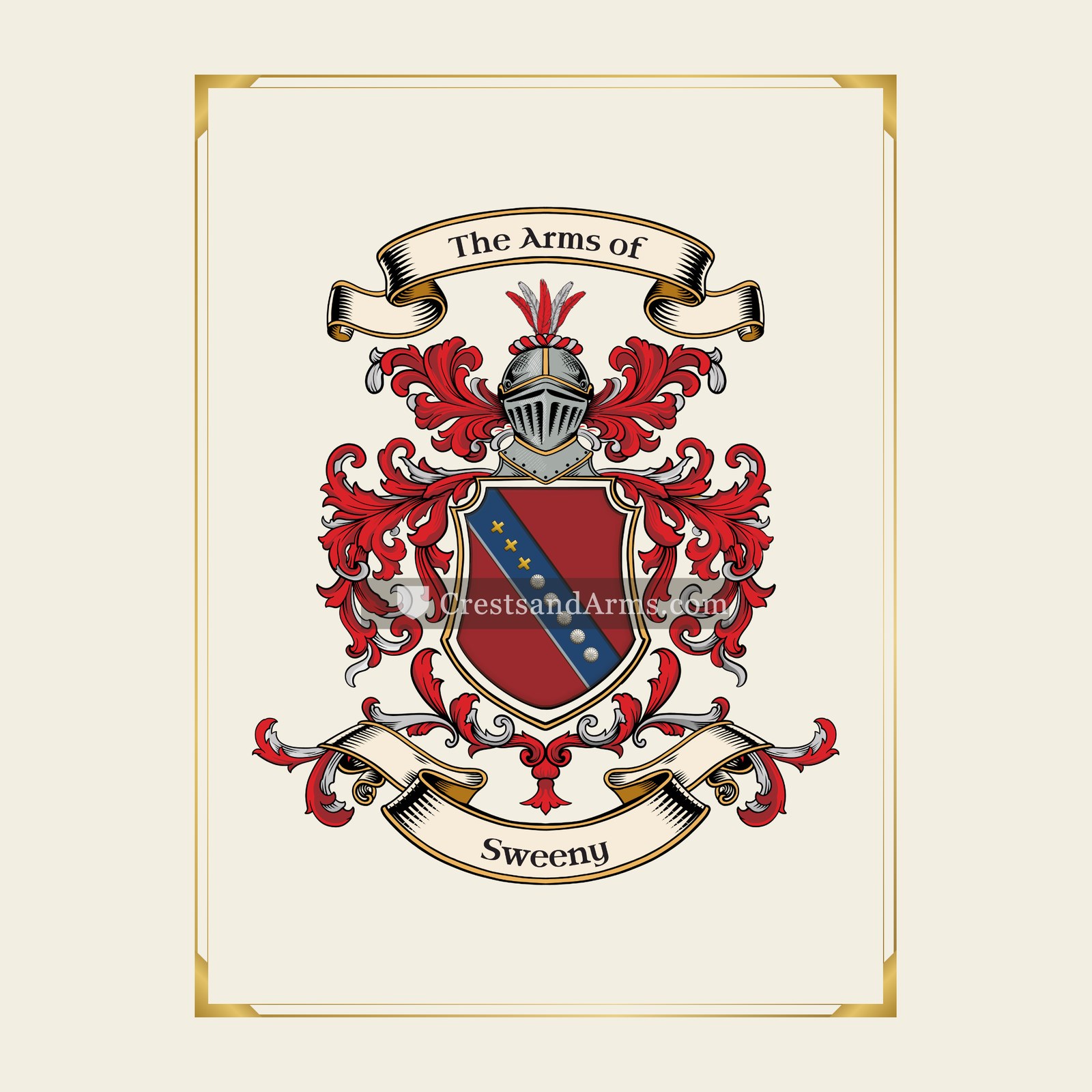 With gold border