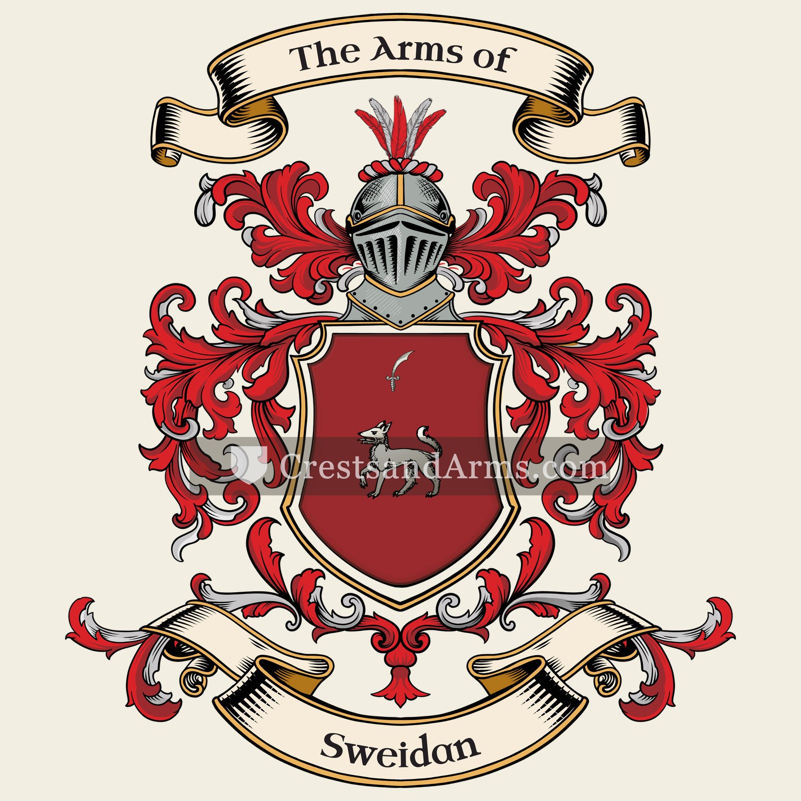 The Sweidan coat of arms, drawn from the recorded blazon