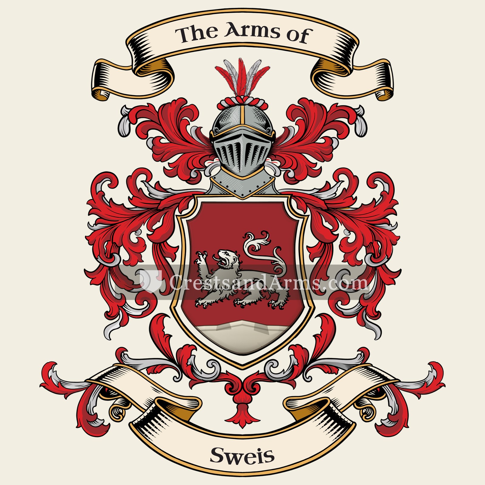 The Sweis coat of arms, drawn from the recorded blazon