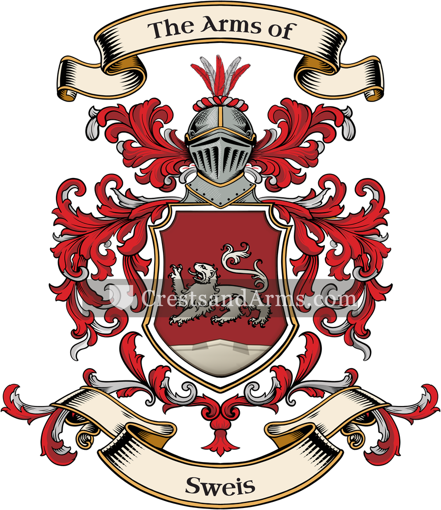 The Sweis coat of arms, drawn from the recorded blazon