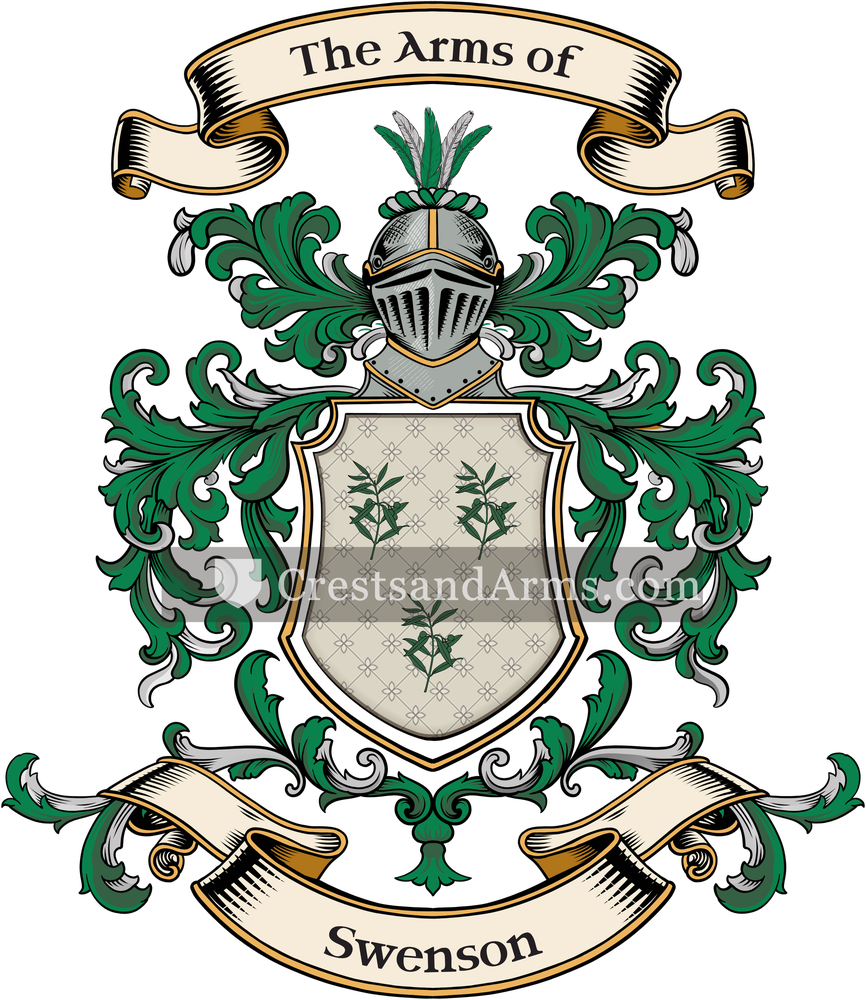 The Swenson coat of arms, drawn from the recorded blazon