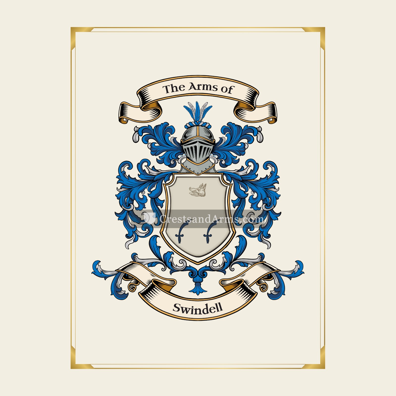 With gold border