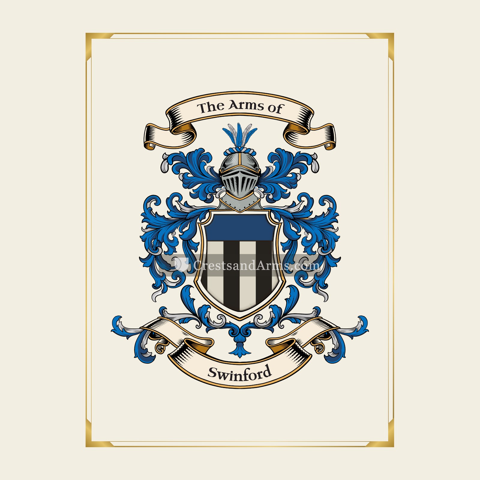 With gold border