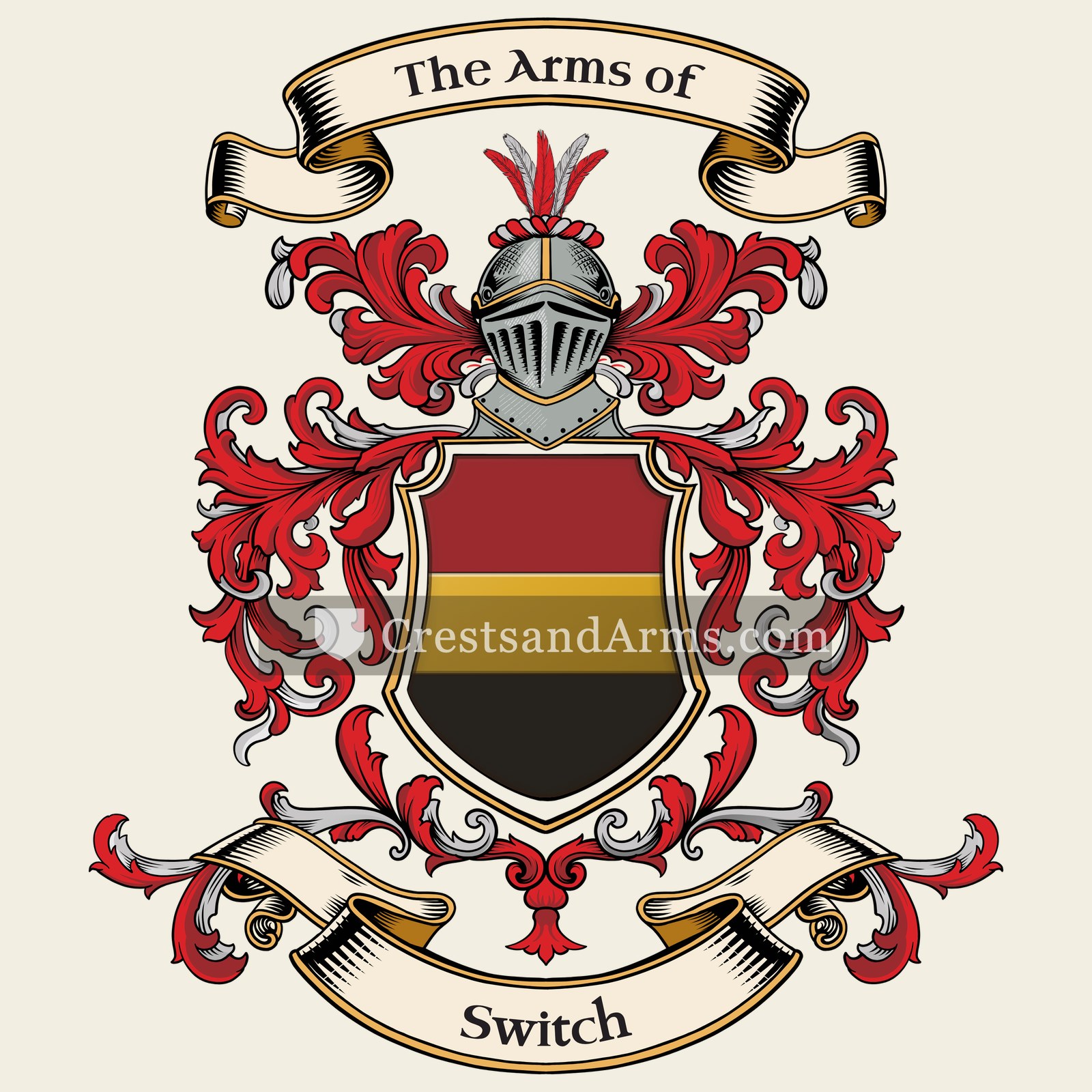 The Switch coat of arms, drawn from the recorded blazon