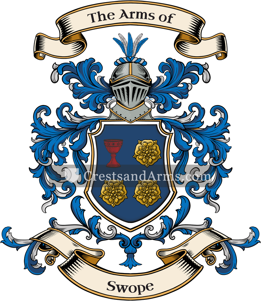 The Swope coat of arms, drawn from the recorded blazon