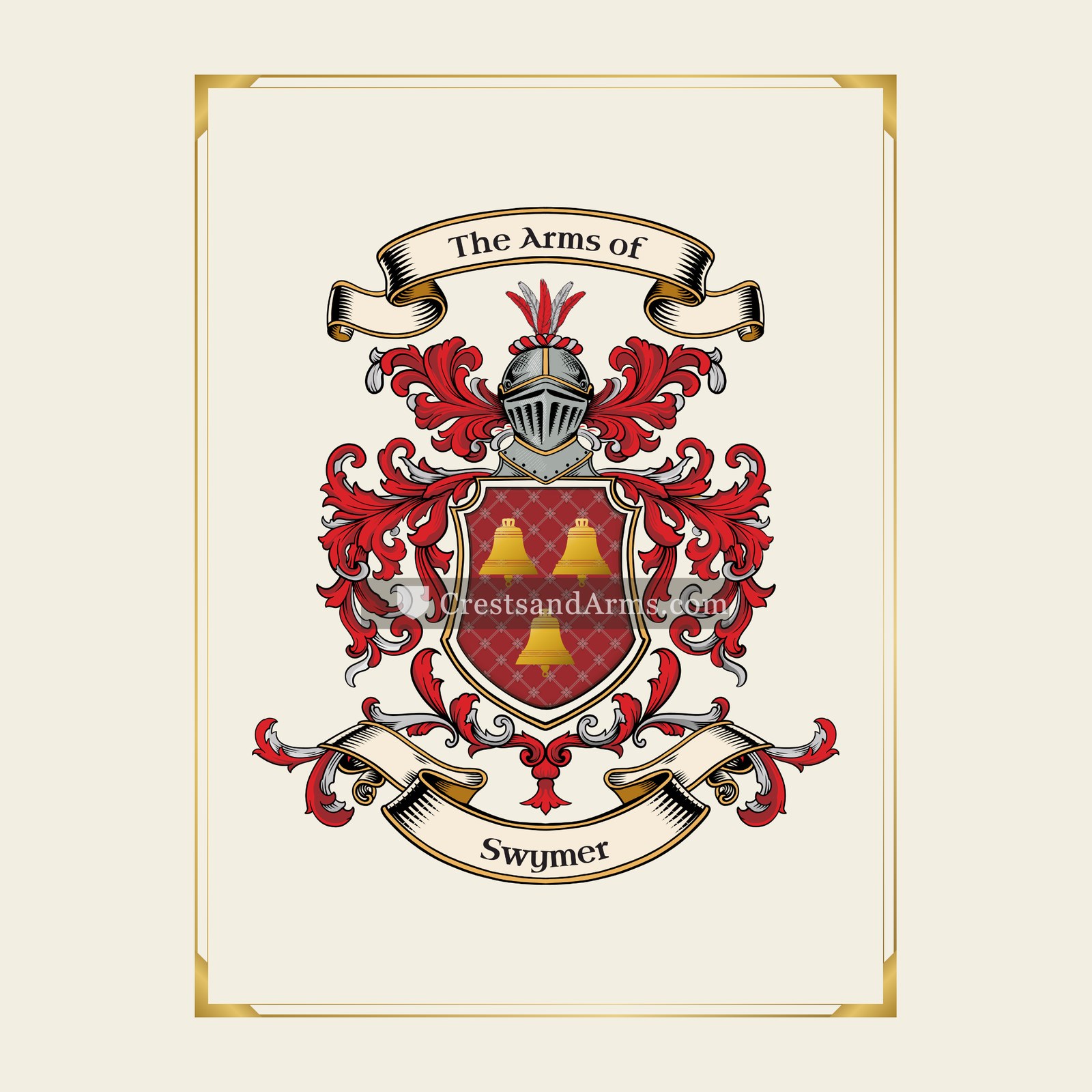 With gold border