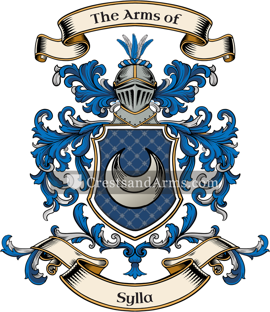 The Sylla coat of arms, drawn from the recorded blazon
