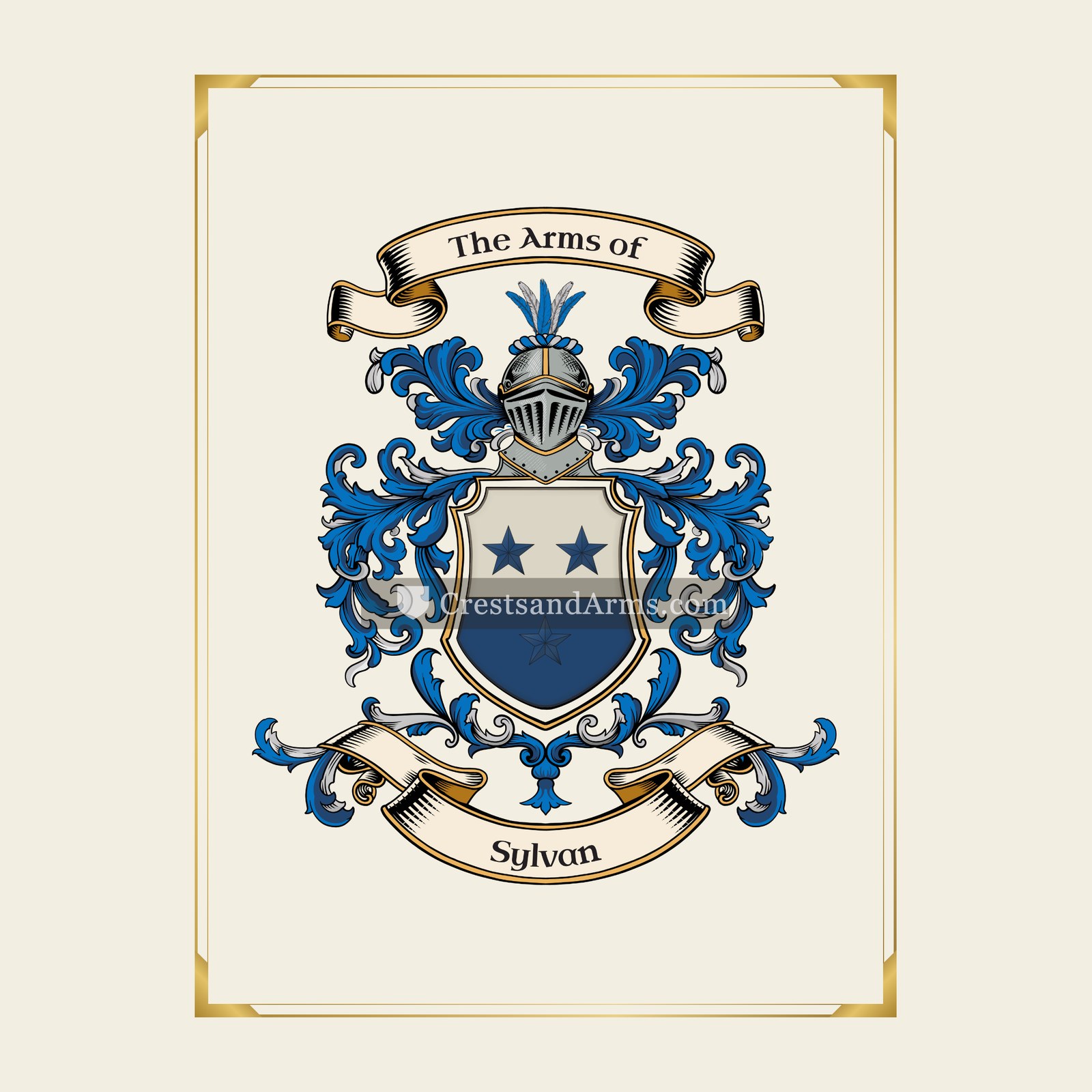 With gold border