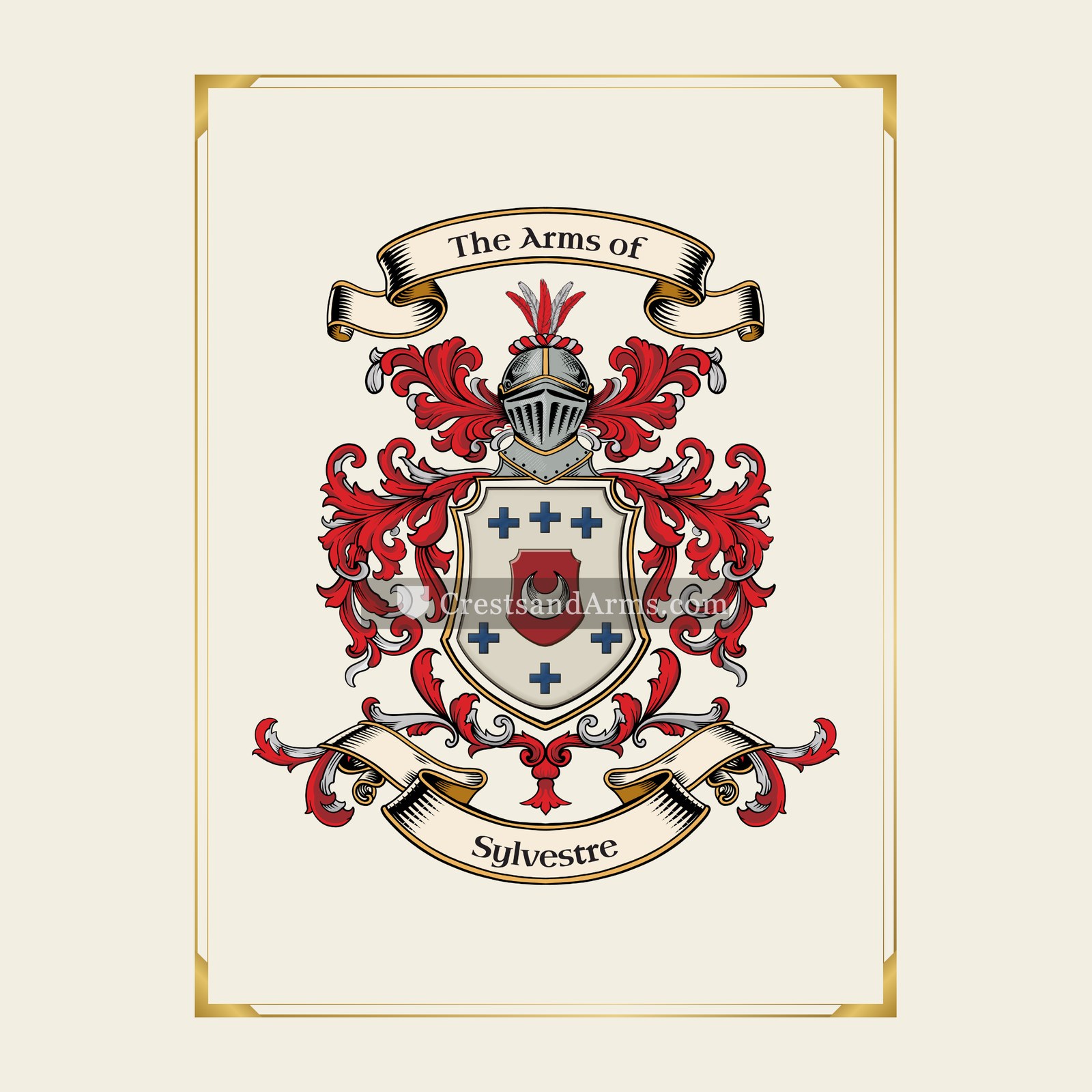 With gold border