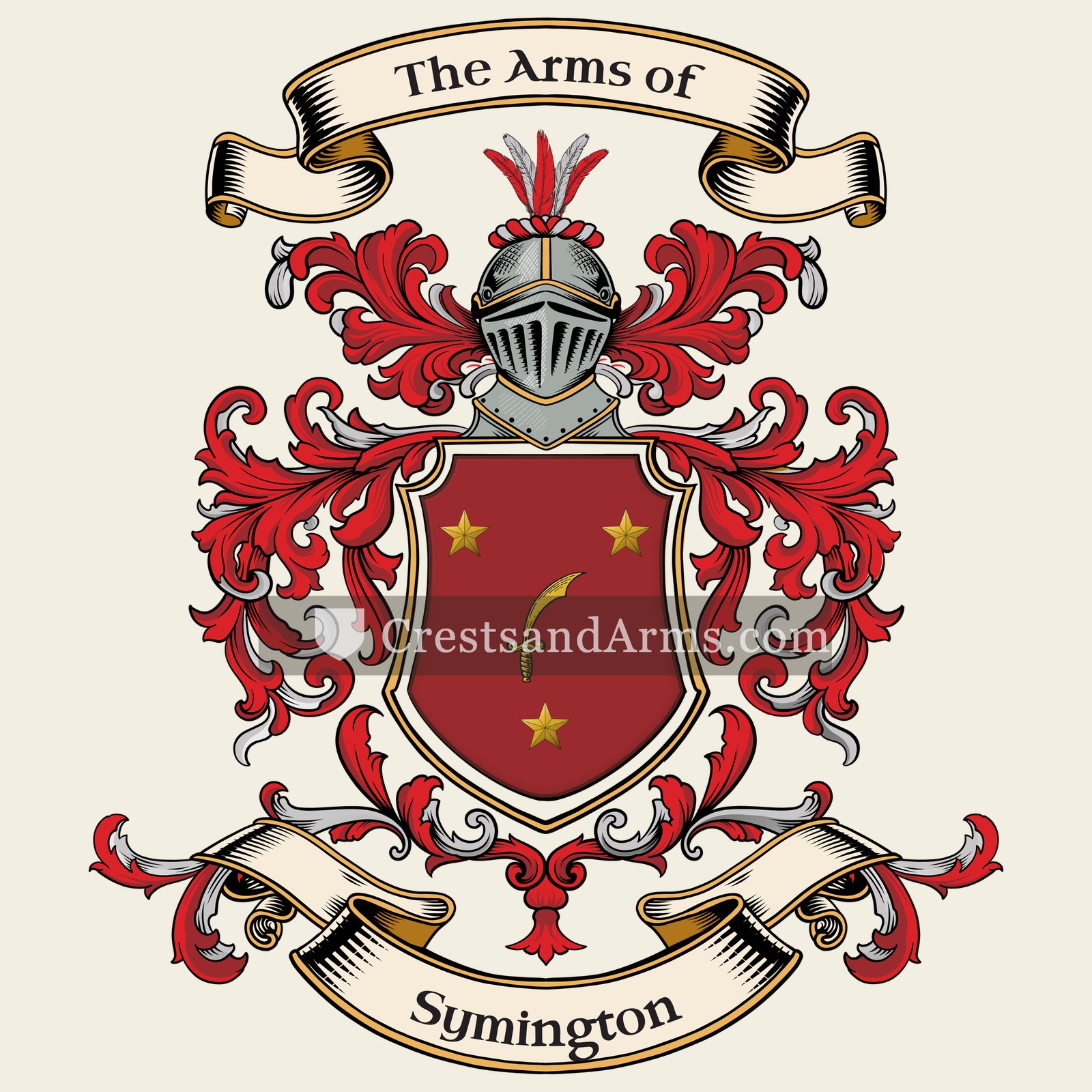The Symington coat of arms, drawn from the recorded blazon