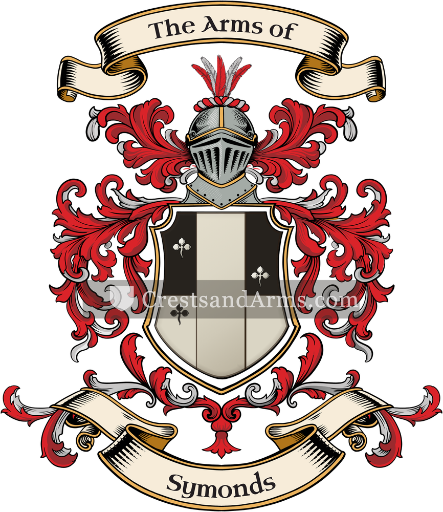 The Symonds coat of arms, drawn from the recorded blazon